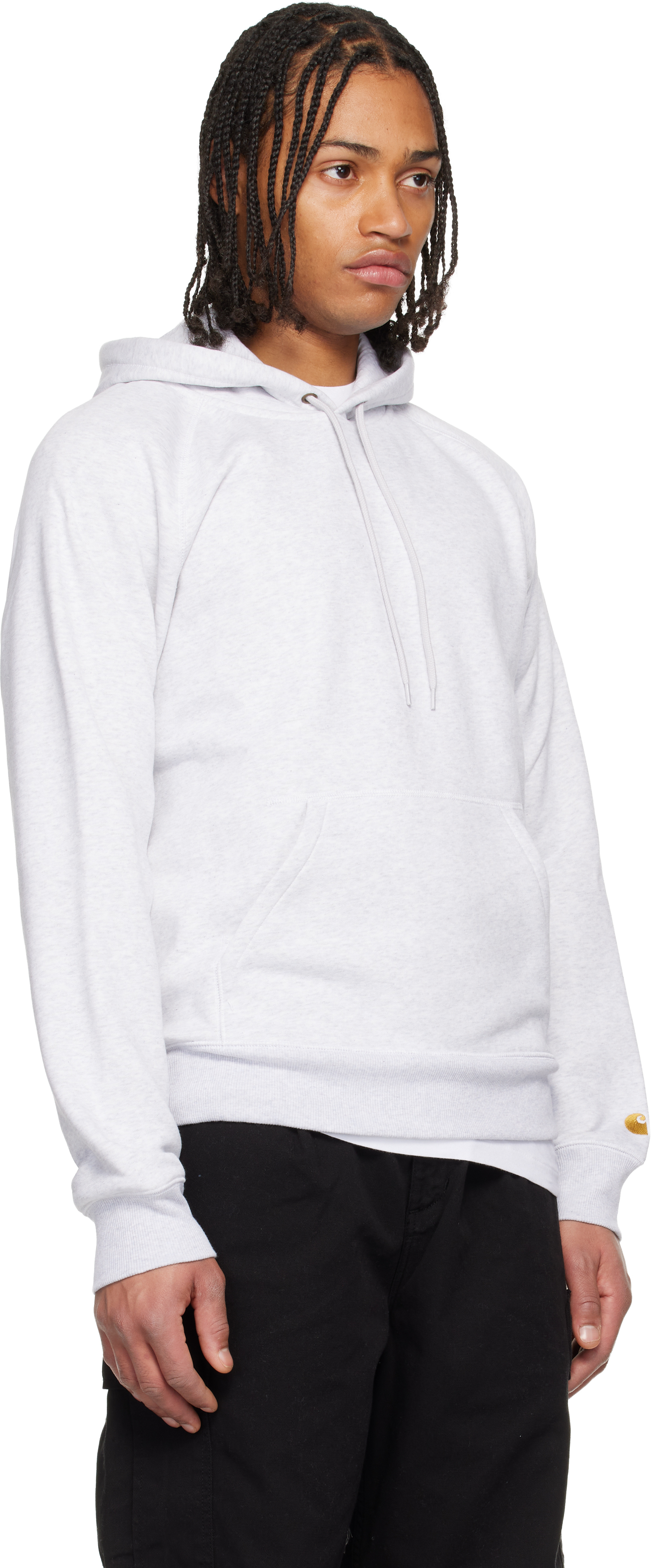 Carhartt Gray Chase Hoodie In White