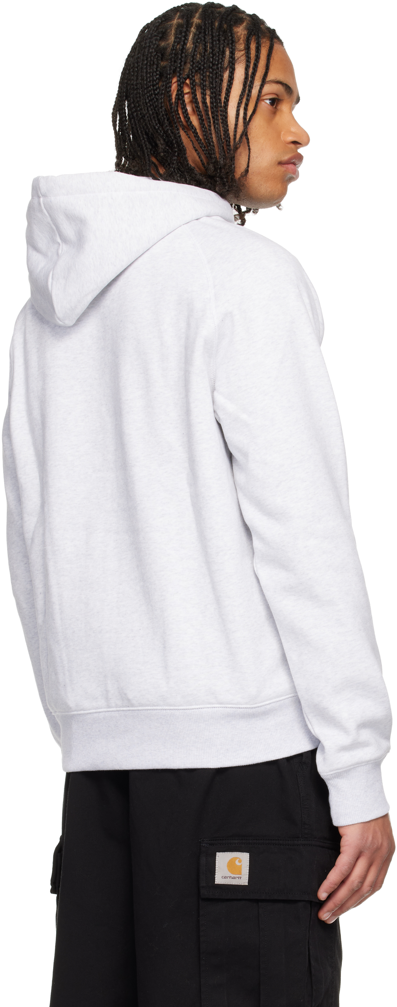 Carhartt Gray Chase Hoodie In White