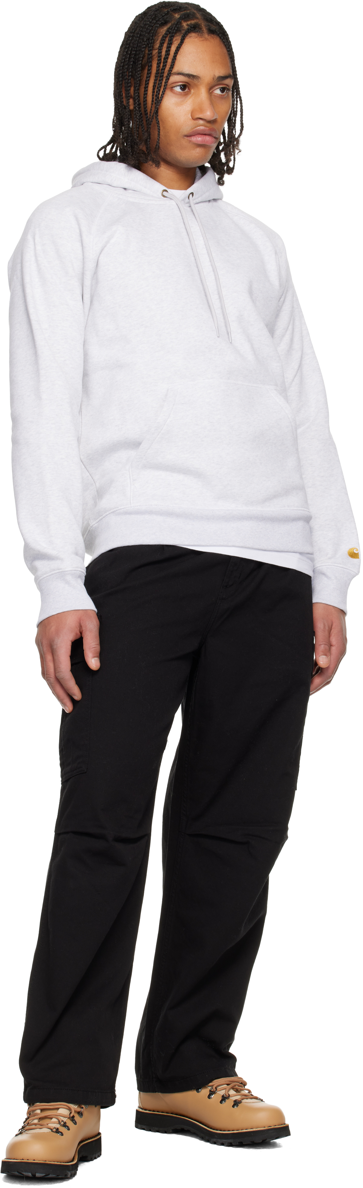 Carhartt Gray Chase Hoodie In White