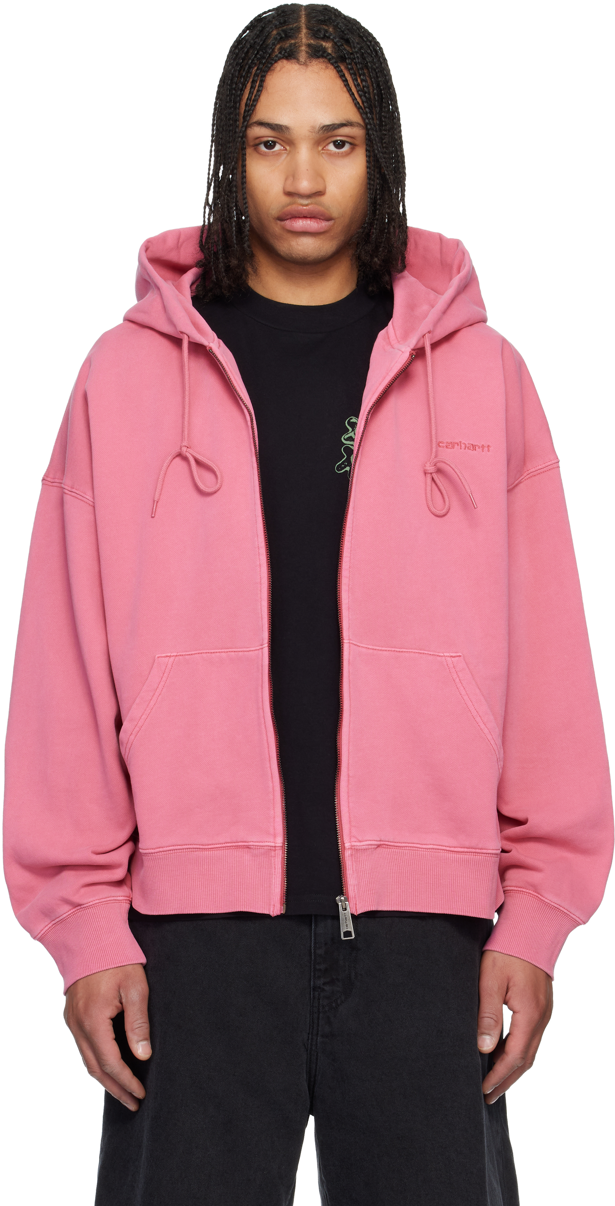 Carhartt WIP ピンク ダブルニー 32 ニキ着用 Pink Benton Hoodie by Carhartt Work In Progress on Sale