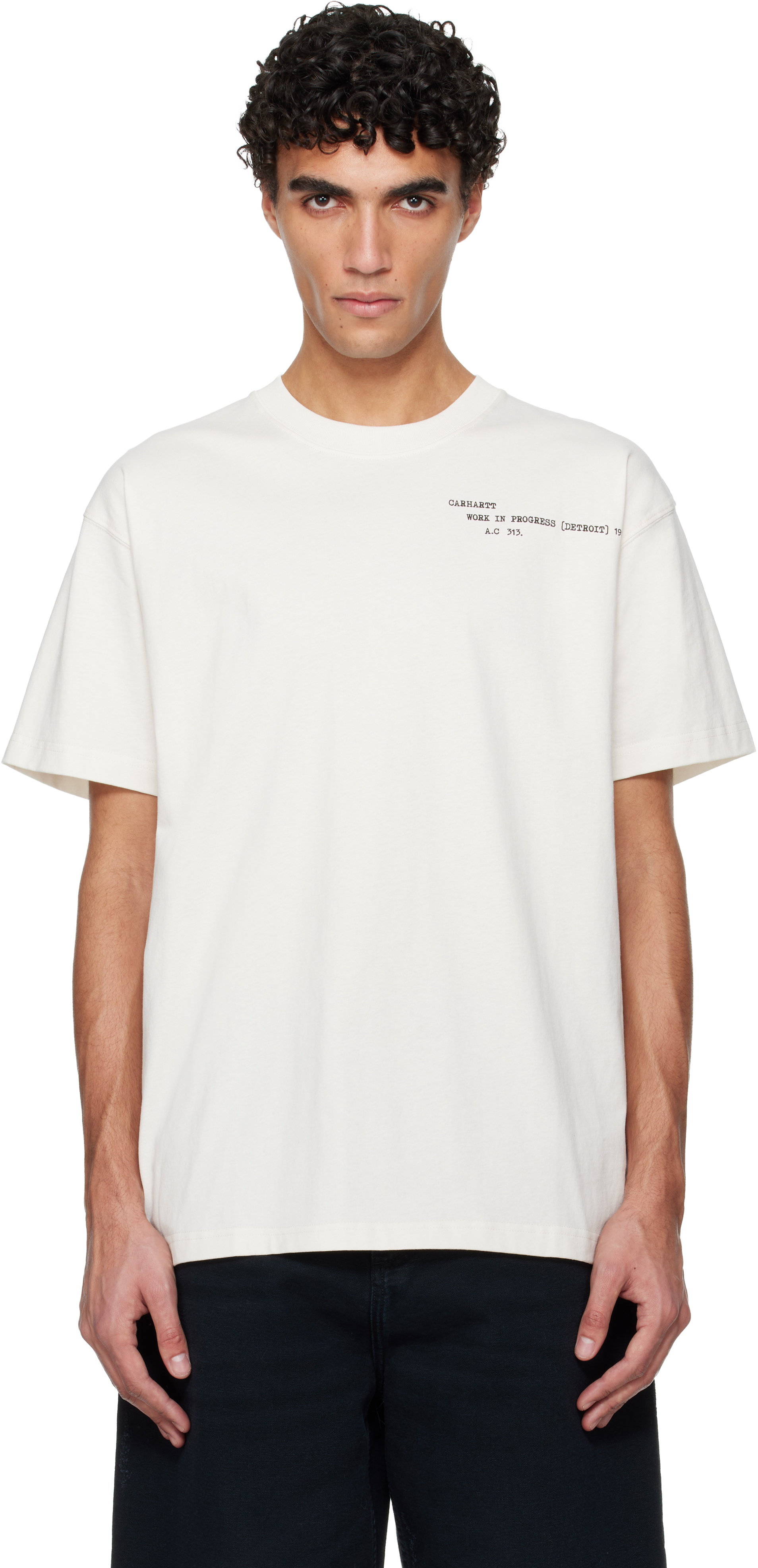 Carhartt Work In Progress: White Punched T-Shirt | SSENSE