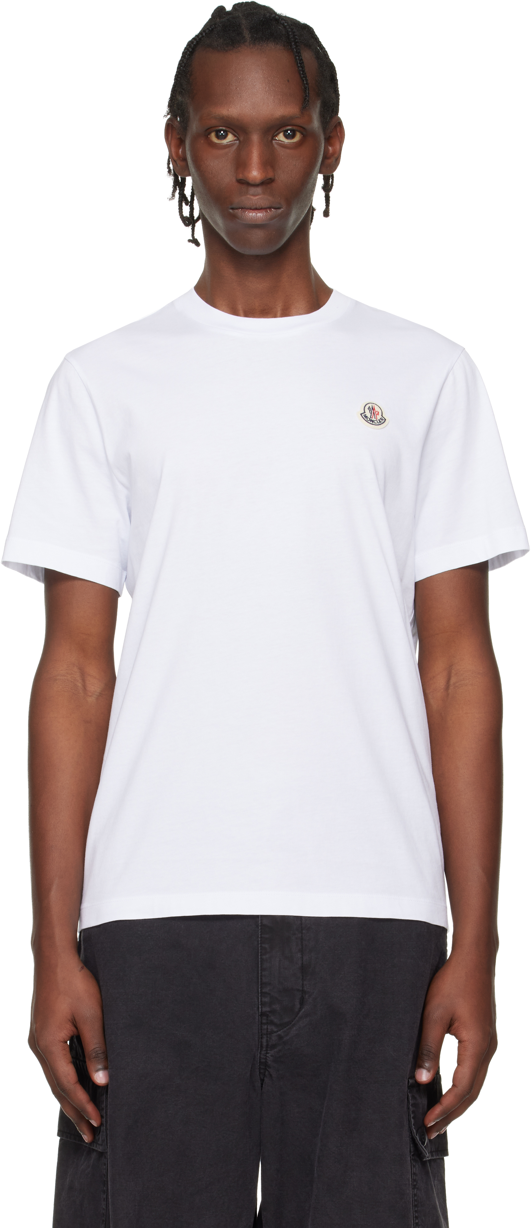 Moncler: ホワイト ロゴパッチ コットン Tシャツ 3枚セット | SSENSE 日本