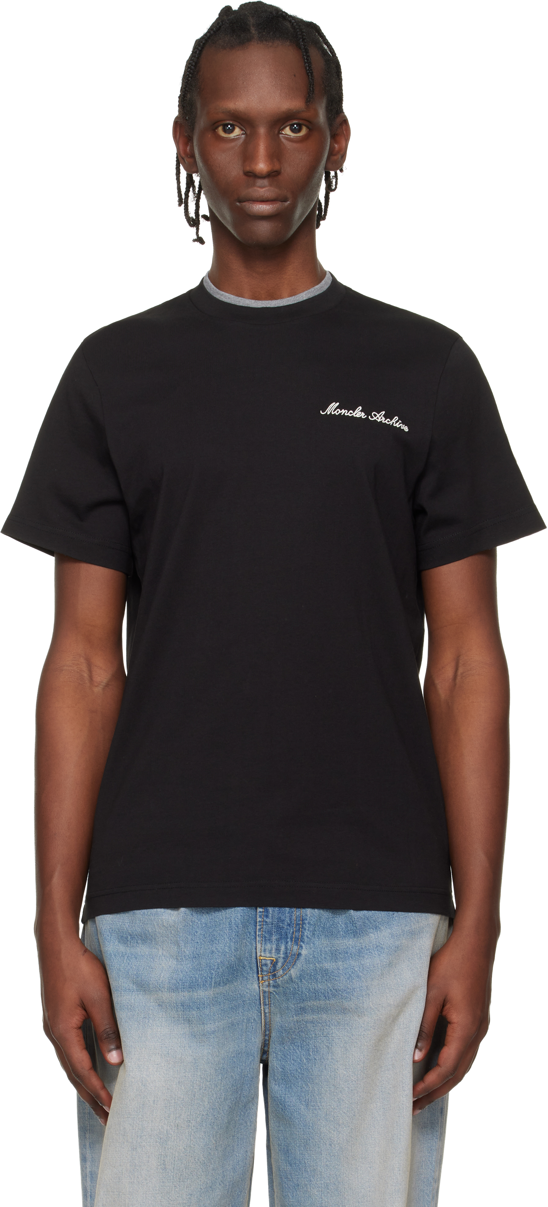 MONCLER ブラック Tシャツ ジグザグデザイン 【公式通販】 MONCLER