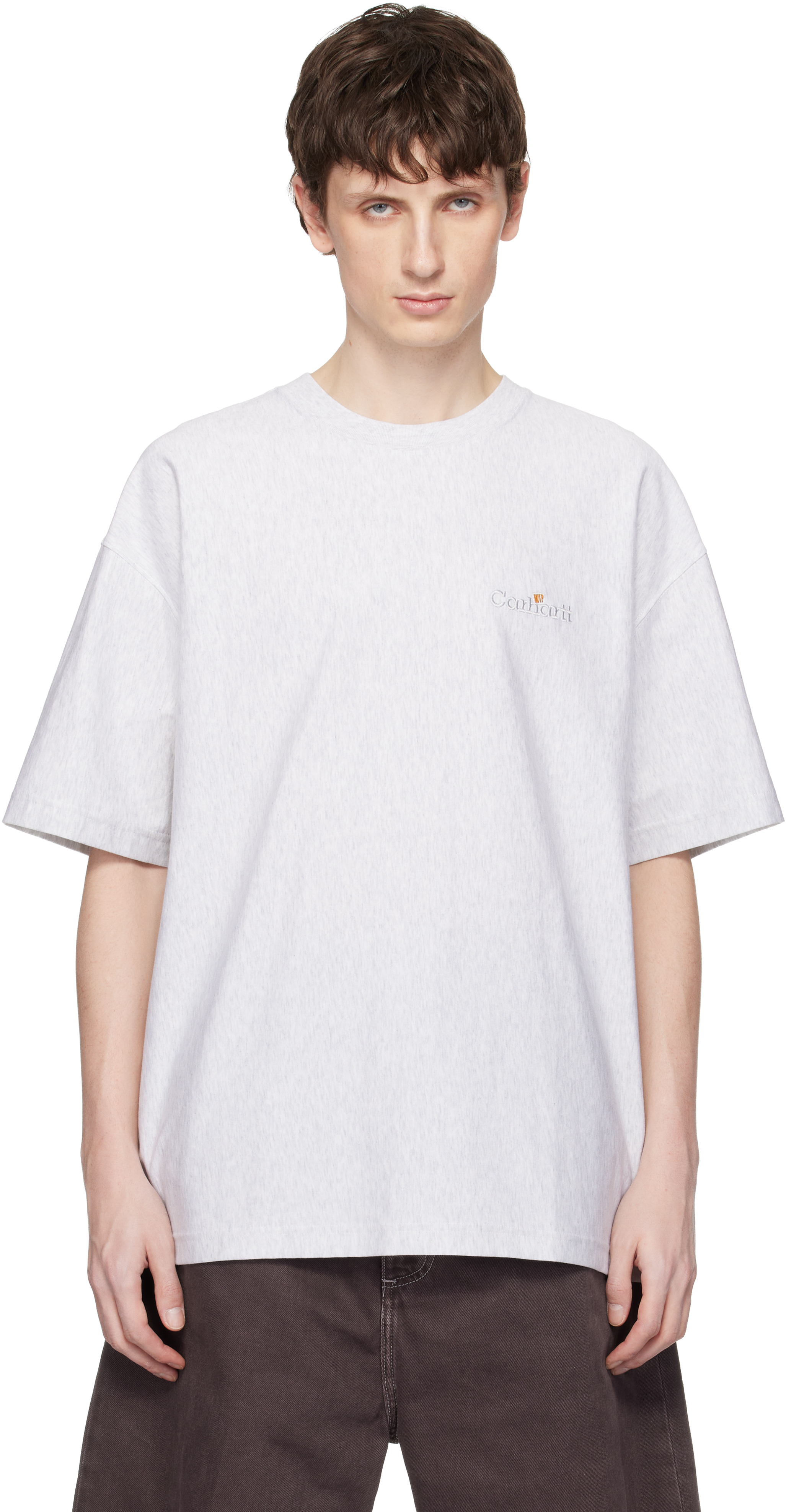 Gray WIP Label T-shirt by Carhartt Work In Progress on Sale