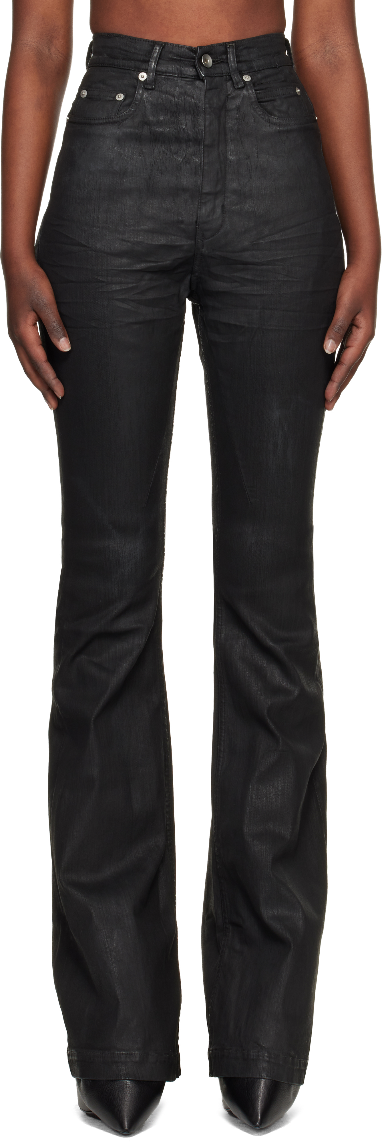 Rick Owens DRKSHDW: ブラック Temple Bolan ブーツカット ジーンズ