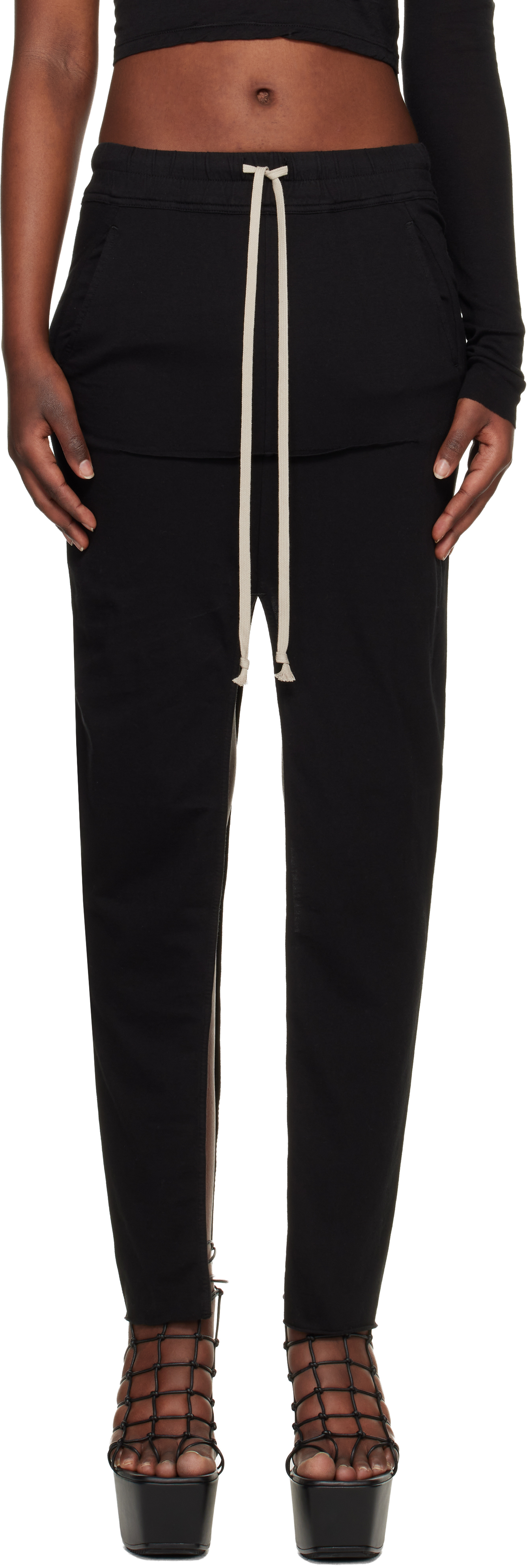 Rick Owens drkshdw ピラースカート Rick Owens DRKSHDW: ブラック Temple Pull On Sliced Pillar マキシ
