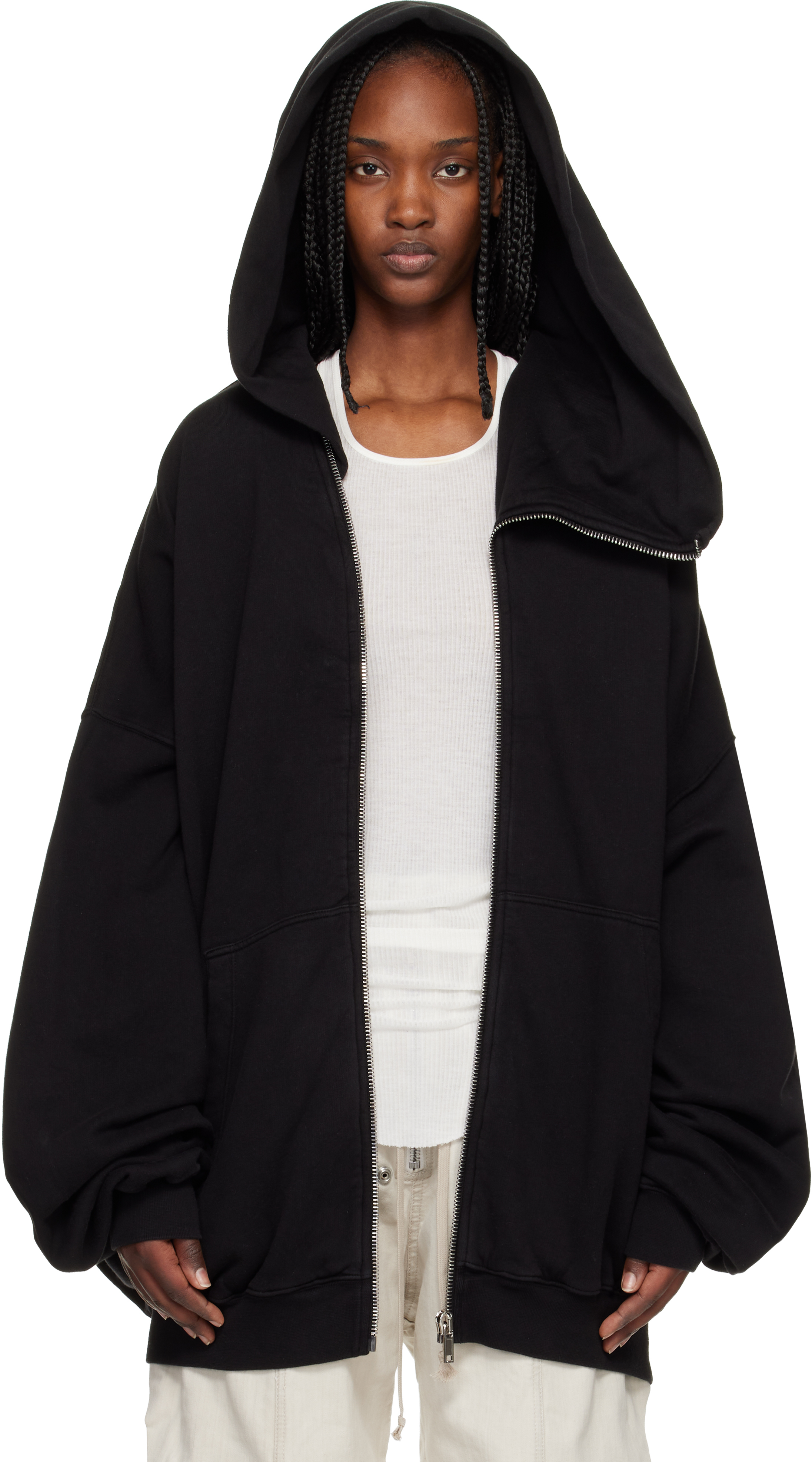 Rick Owens DRKSHDW: ブラック Temple Mountain Hun フーディ | SSENSE
