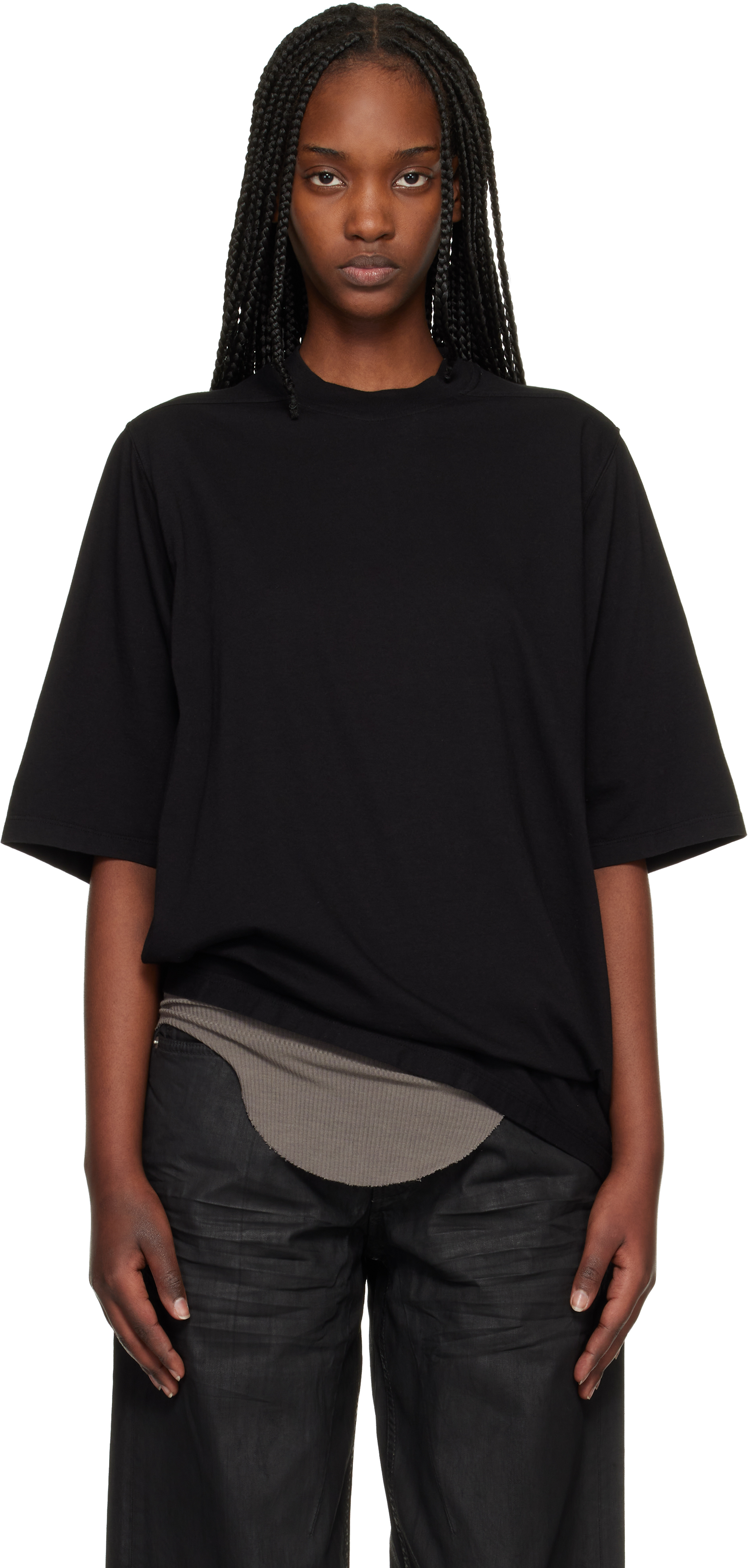 Rick Owens DRKSHDW: Black Temple Jumbo SS T-shirt | SSENSE