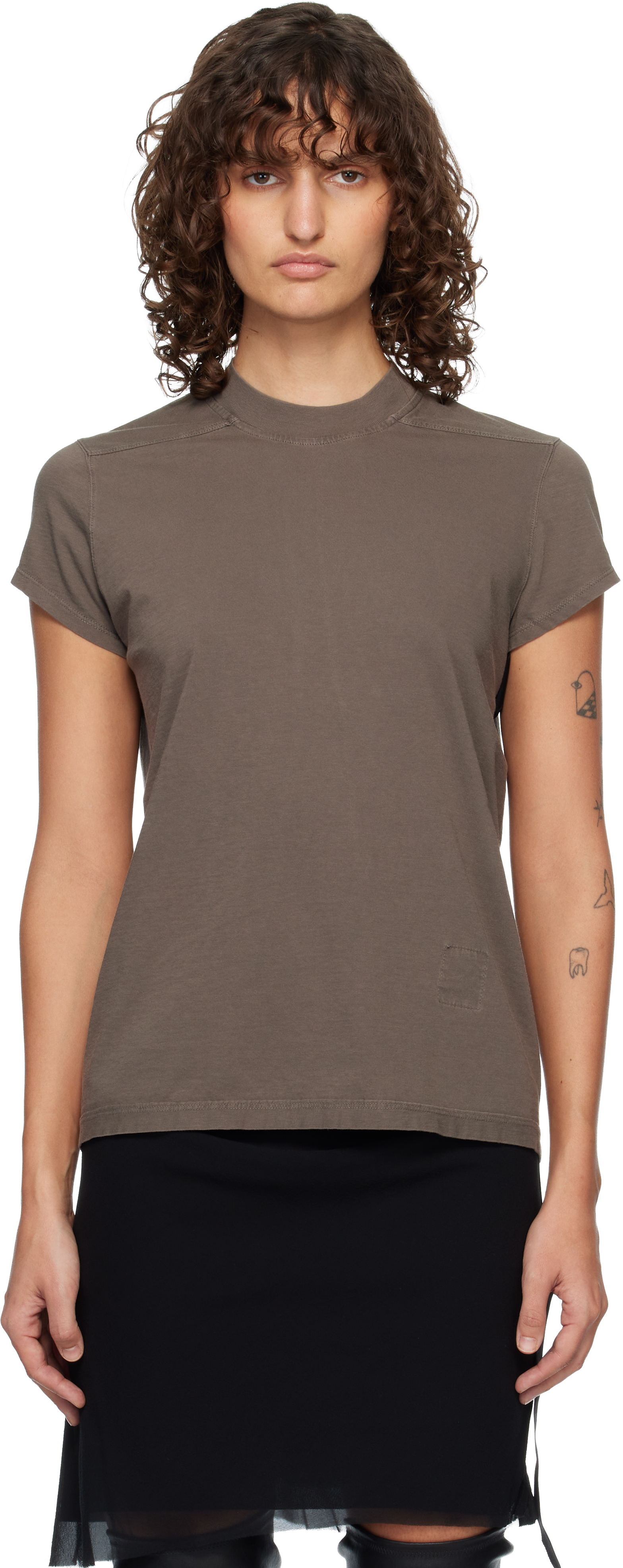 Rick Owens DRKSHDW【level-tee】 Rick Owens DRKSHDW: Gray Temple Level T-shirt | SSENSE