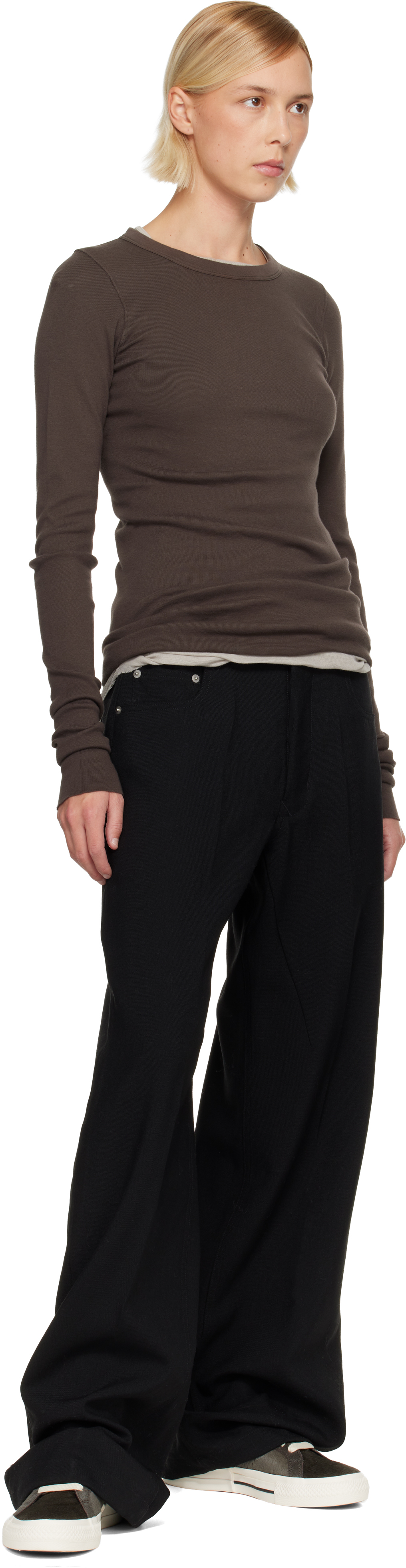 Rick Owens Drkshdw Gray Converse Edition Onestr Sneakers In Brown