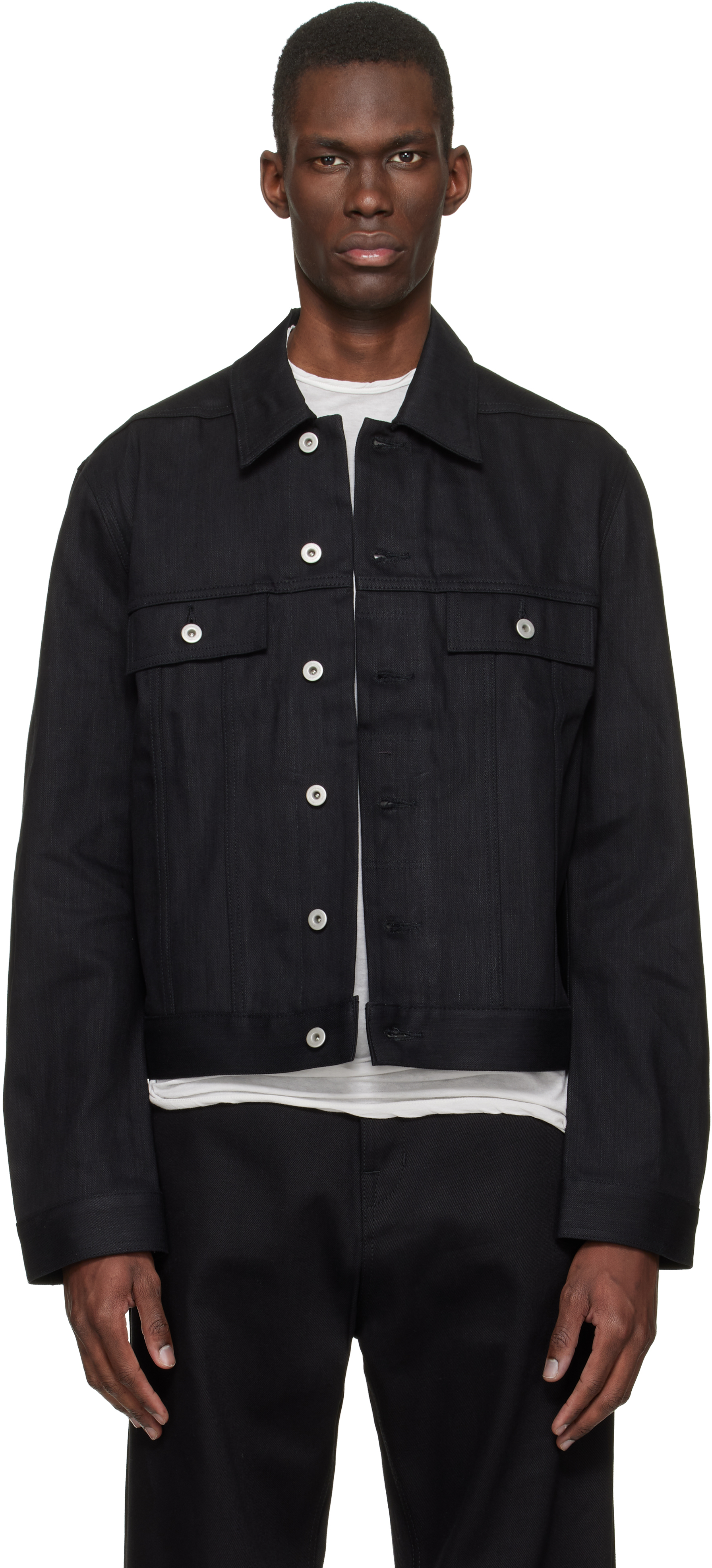 Rick Owens DRKSHDW: ブラック Temple デニム トラッカージャケット