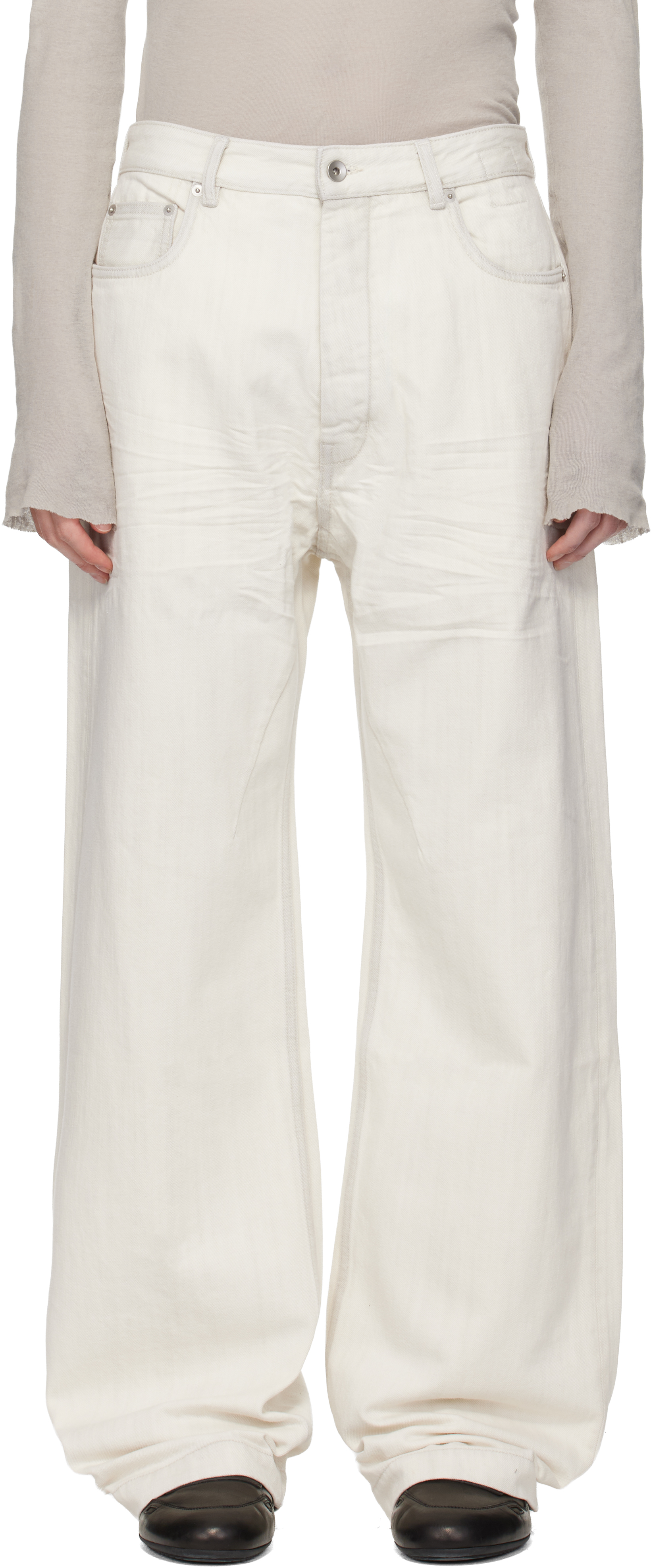 Rick Owens DRKSHDW: Off-White Temple Geth Jeans | SSENSE