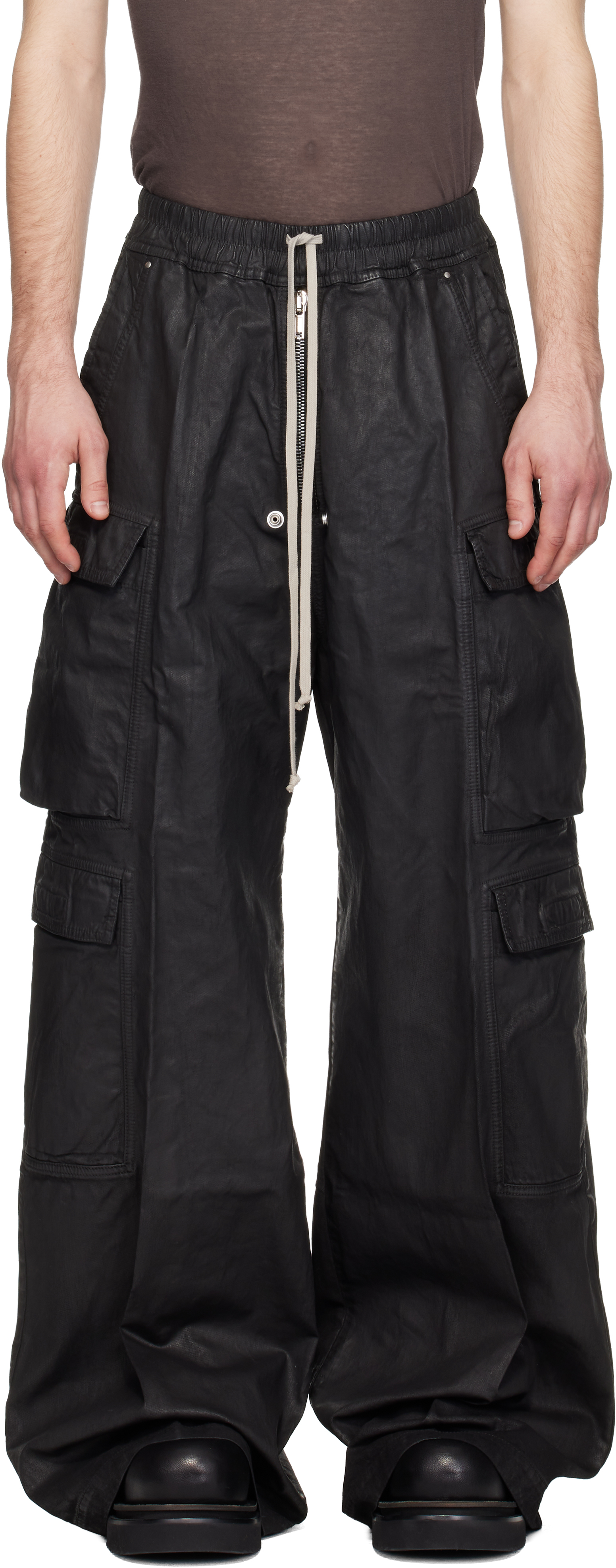 Rick Owens DRKSHDW: ブラック Temple Double Jumbo Belas デニム
