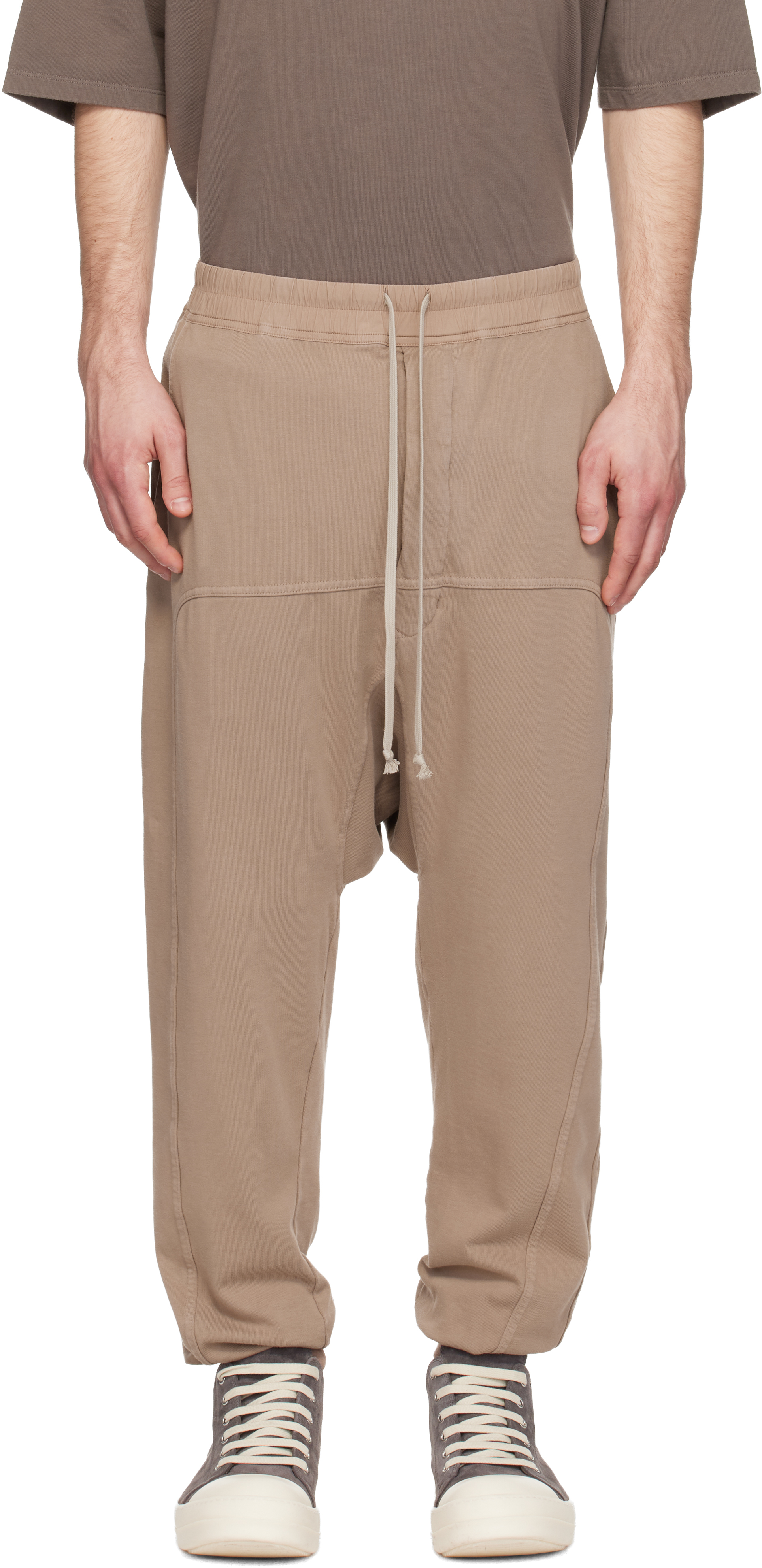 Rick Owens DRKSHDW Taupe Temple Drawstring Lounge Pants
