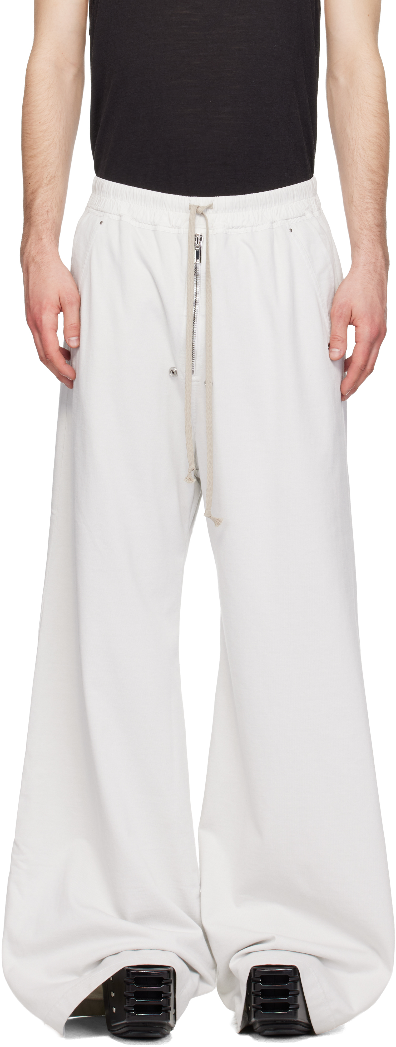 【限定】RICK OWENS DRKSHDW BELA SWEATPANTS Rick Owens DRKSHDW: Off-White Temple Geth Belas Sweatpants | SSENSE