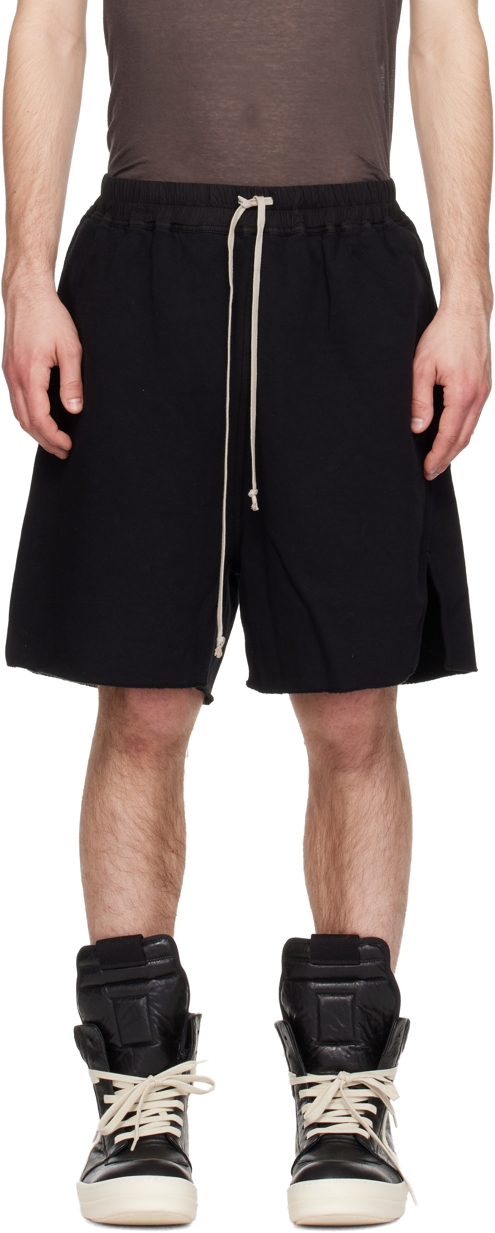Rick Owens DRKSHDW: Black Temple Furka Heavy Sweatshirt Long