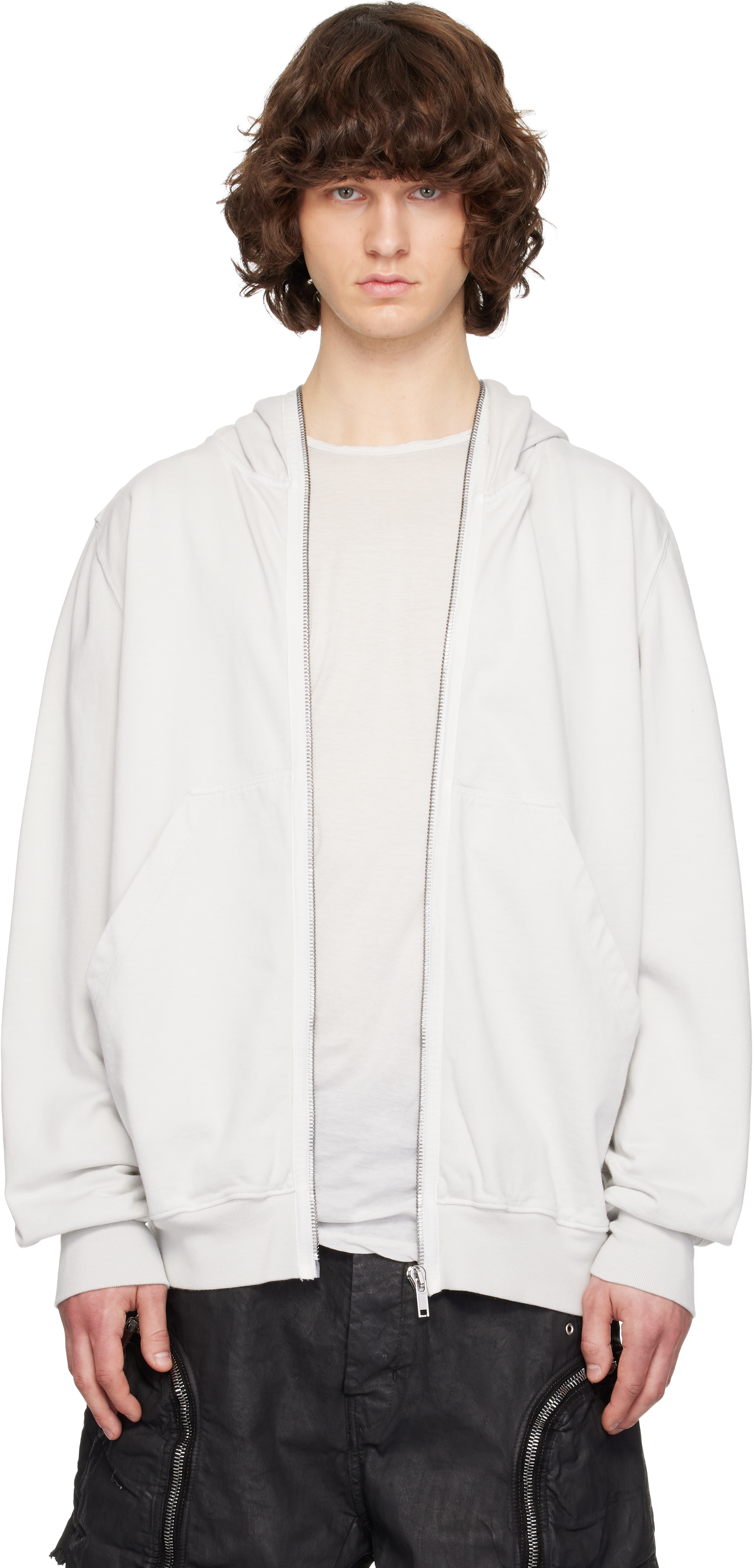 Rick Owens DRKSHDW: Off-White Temple Jumbo Gimp Hoodie | SSENSE