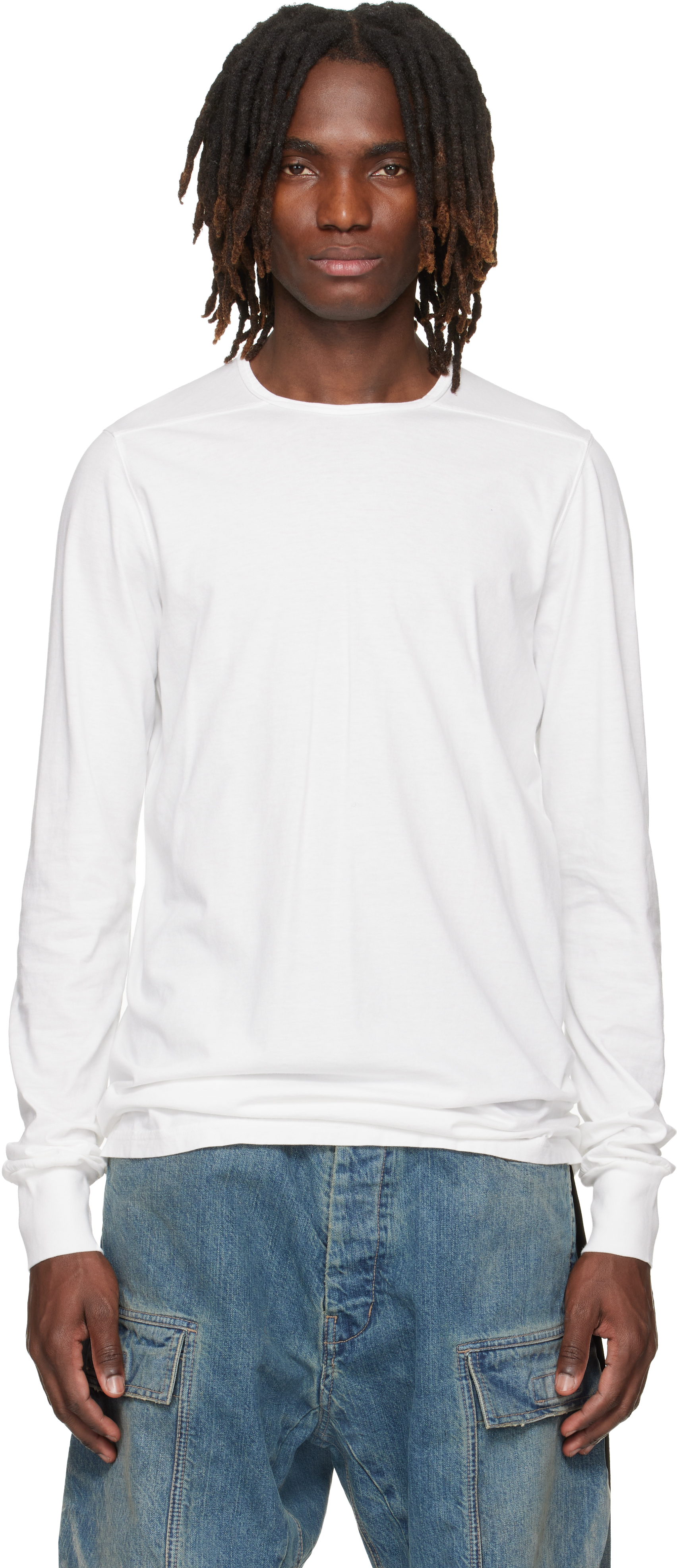 Rick Owens DRKSHDW: オフホワイト Temple Level 長袖Tシャツ | SSENSE