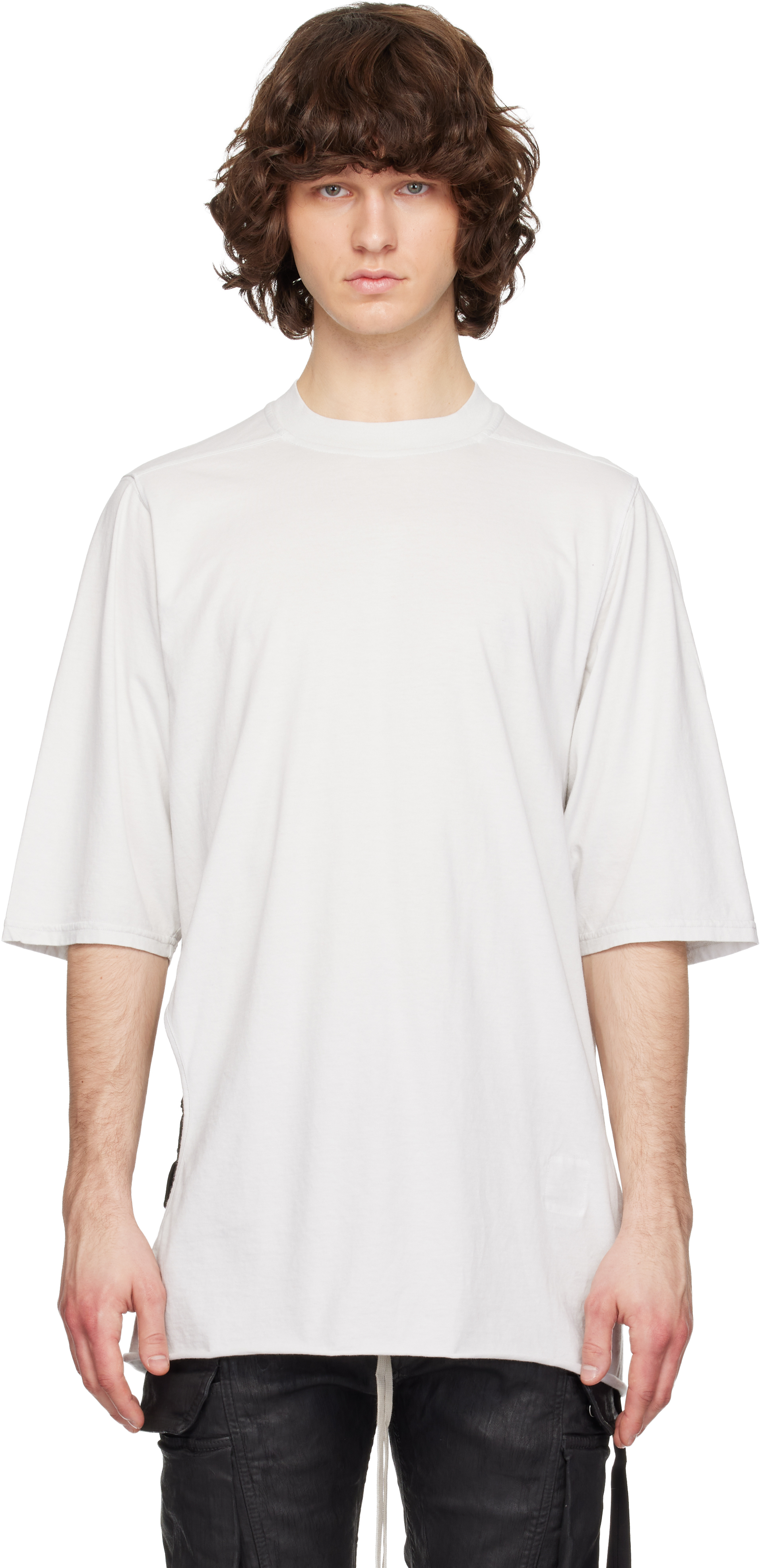 Rick Owens DRKSHDW: オフホワイト Temple Subhuman Jumbo S/S Tシャツ 