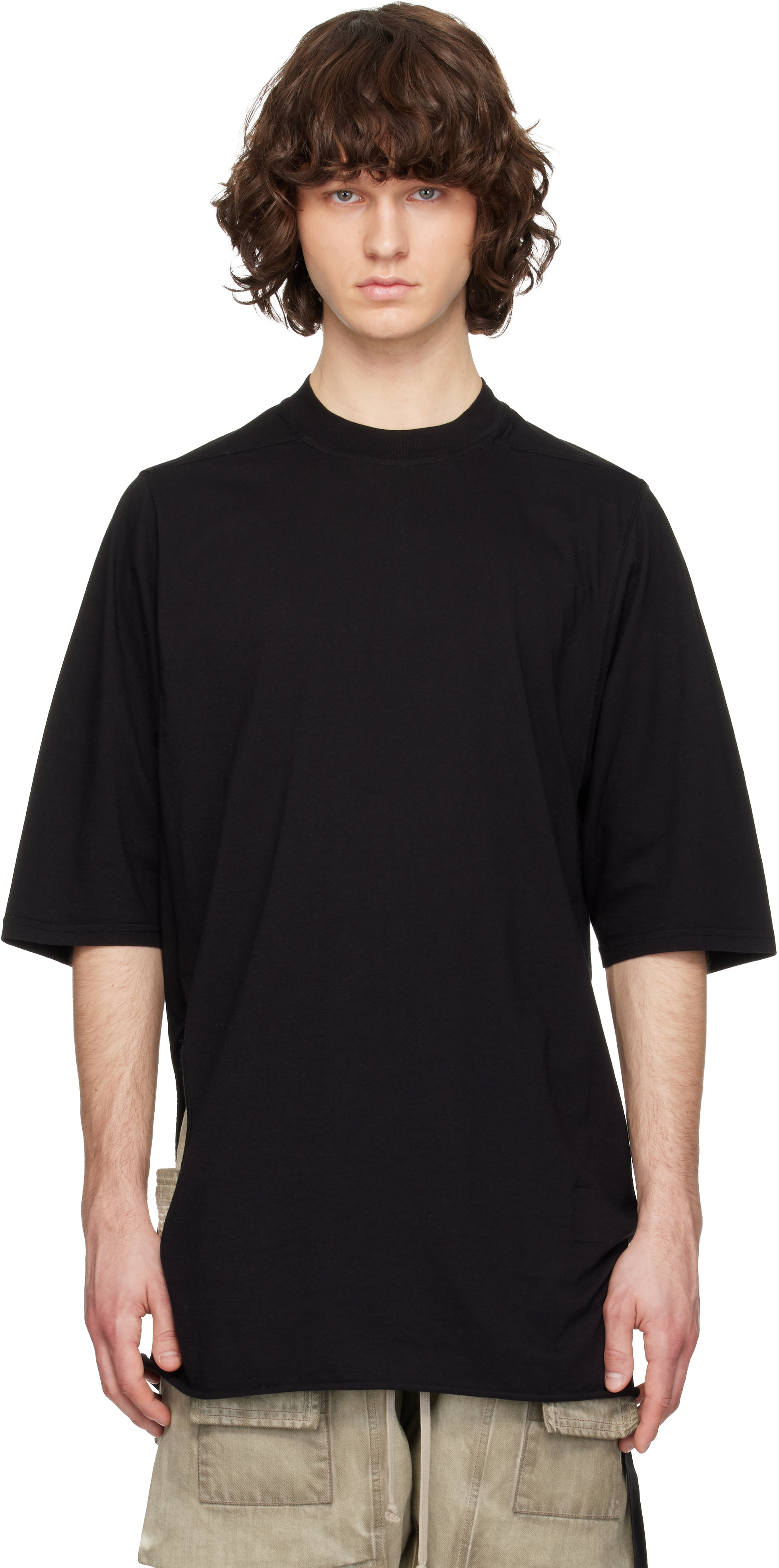 Rick Owens DRKSHDW クロップド丈 ワイド Tシャツ ブラック Rick Owens Rick Owens DRKSHDW クロップド丈 ワイド Tシャツ ブラック Rick Owens