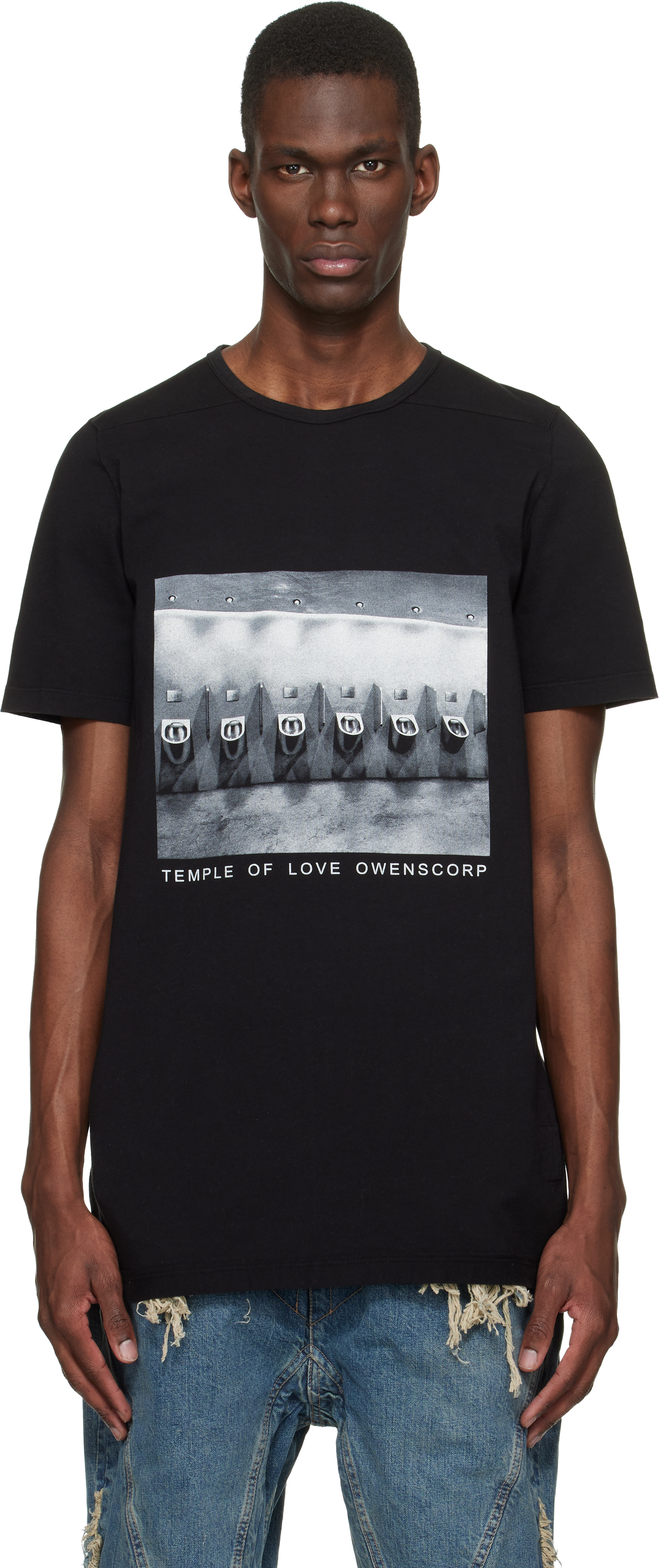 Rick Owens DRKSHDW: ブラック Temple Level Tシャツ | SSENSE 日本
