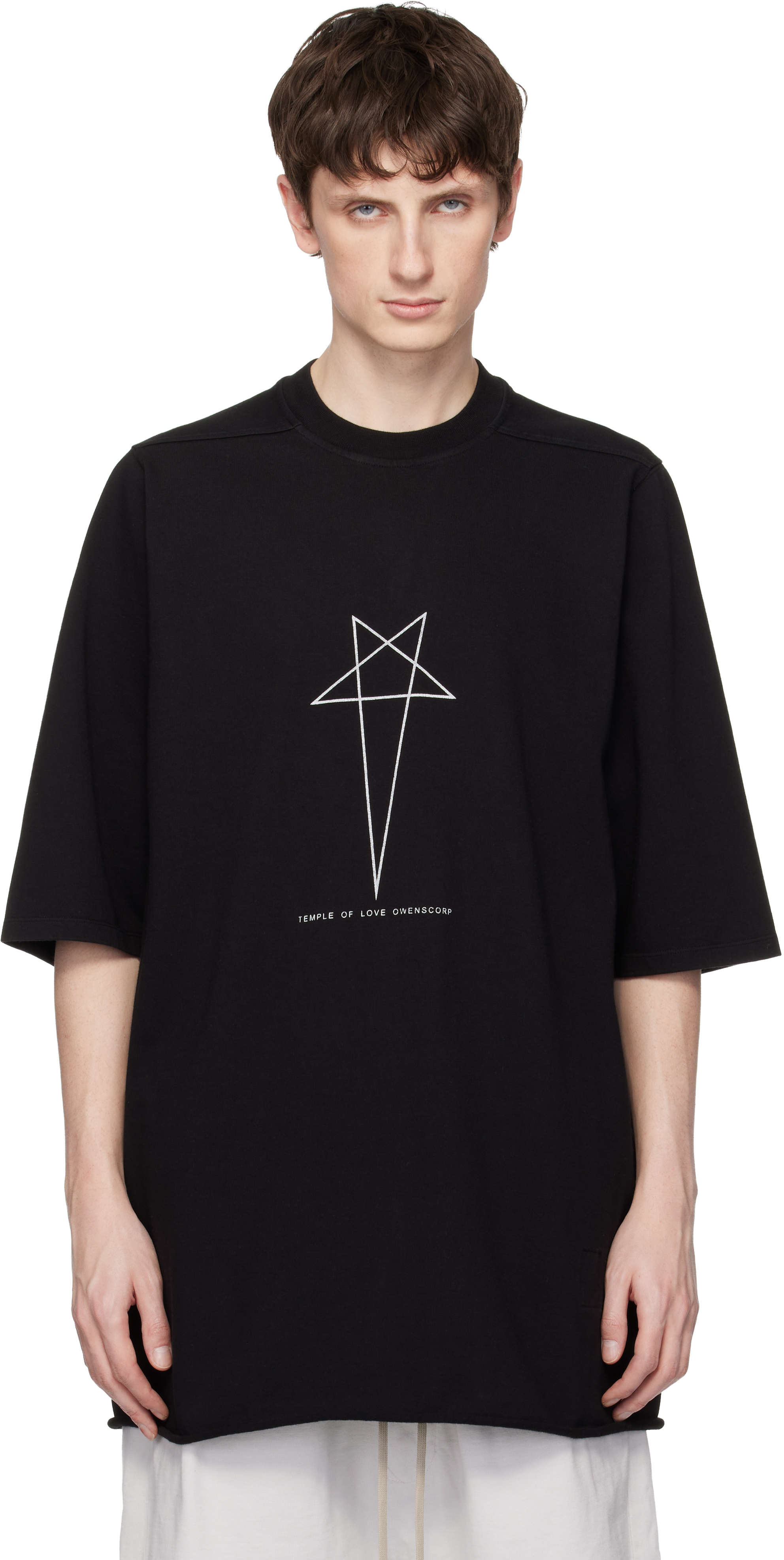Rick Owens DRKSHDW: ブラック Temple Jumbo S/S Tシャツ | SSENSE 日本