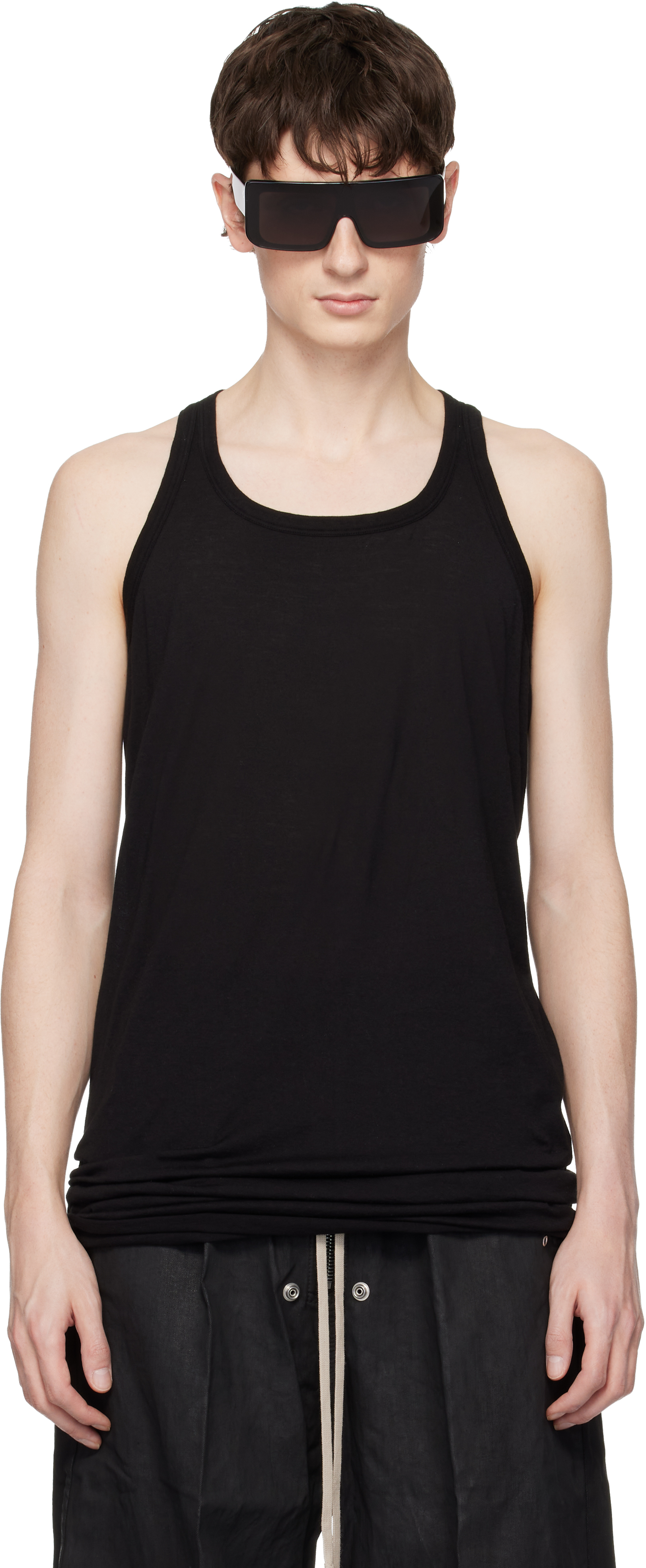 Rick Owens DRKSHDW: ブラック Temple Loose タンクトップ | SSENSE 日本