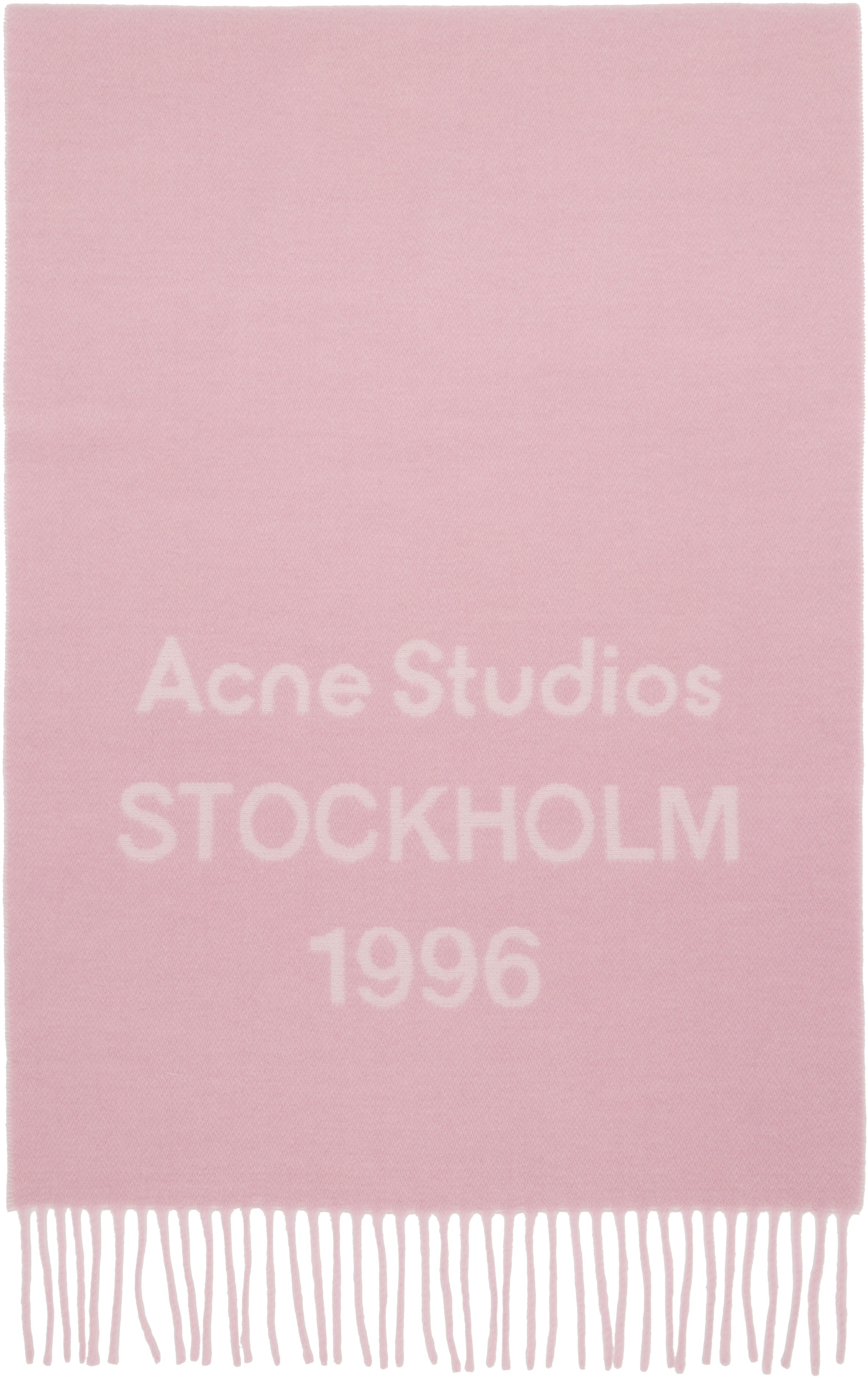Acne Studios ロゴ入りマフラー ピンク Acne Studios: ピンク Logo Wide マフラー | SSENSE 日本