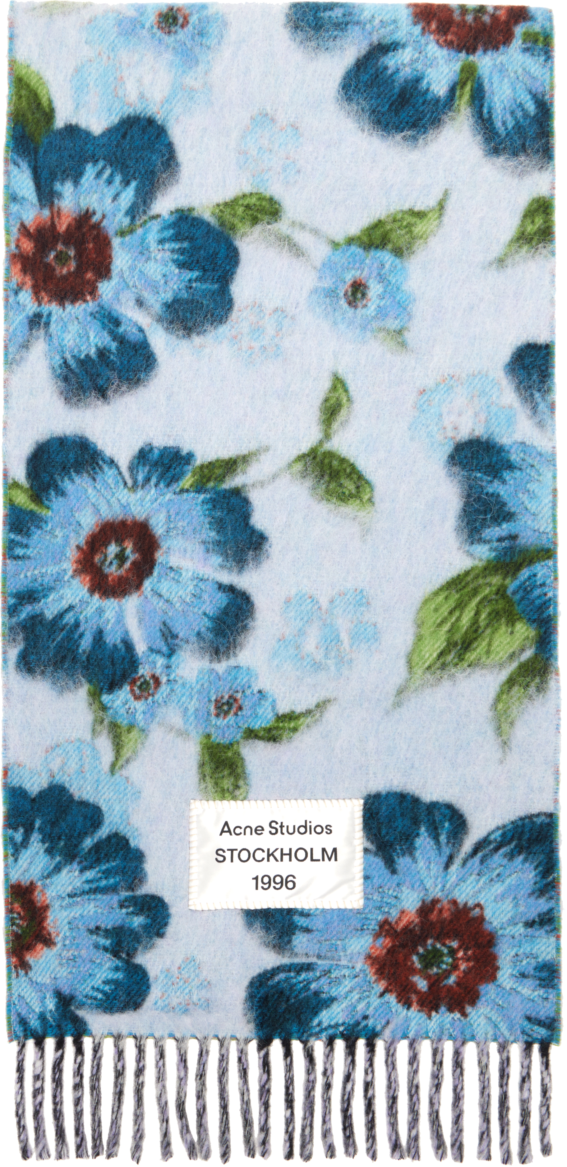 Acne Studiosのブルー Fringed Wool マフラーがセール中