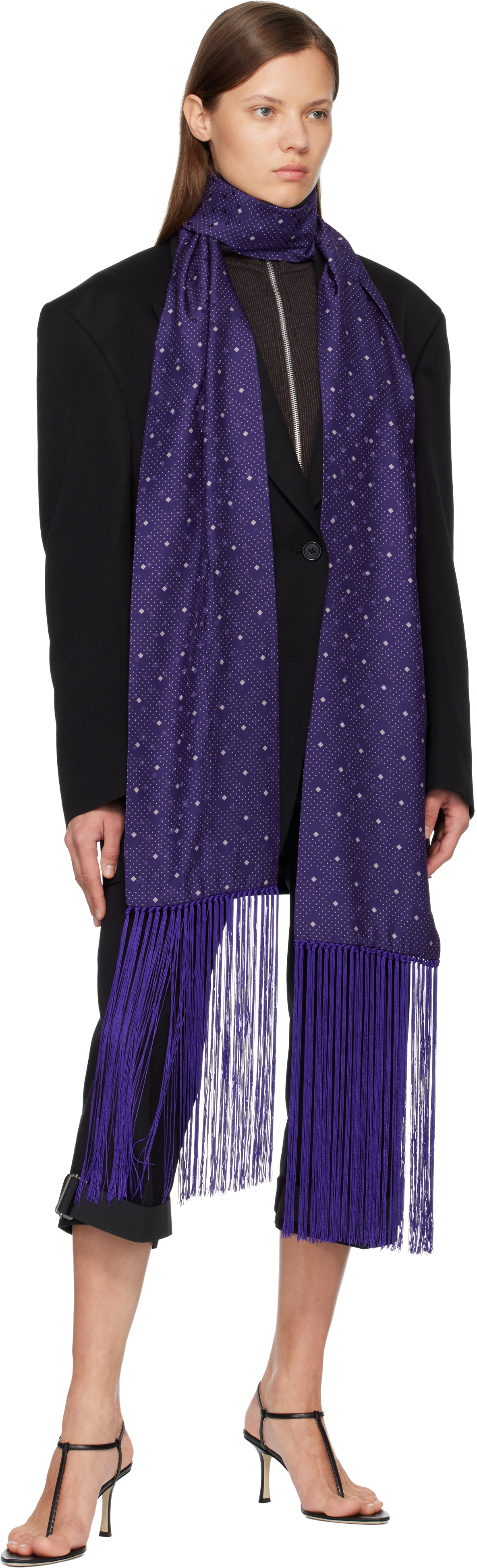 Acne Studios Silk Scarf In Purple