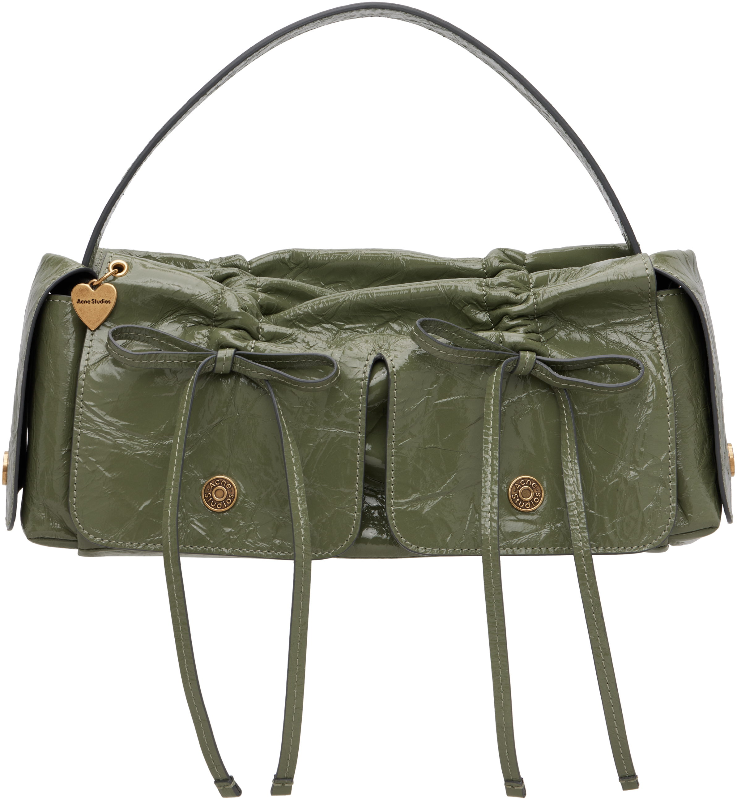 Pocket shoulder Accent Bag／コーデュラカーキ Acne Studios: Khaki Multipocket Shoulder Bag | SSENSE
