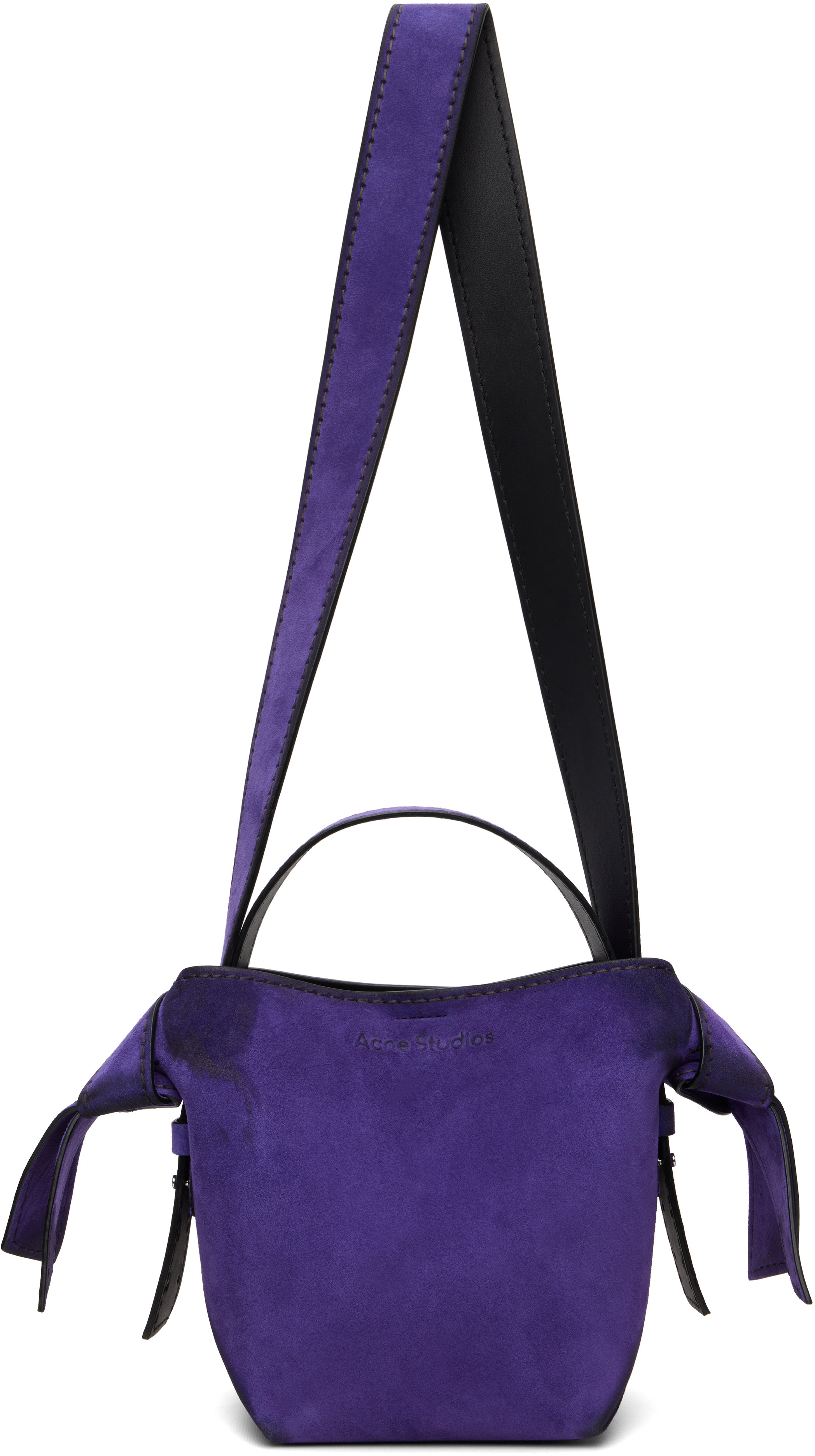 Acne Studios: Purple Musubi Mini Suede Crossbody Bag | SSENSE