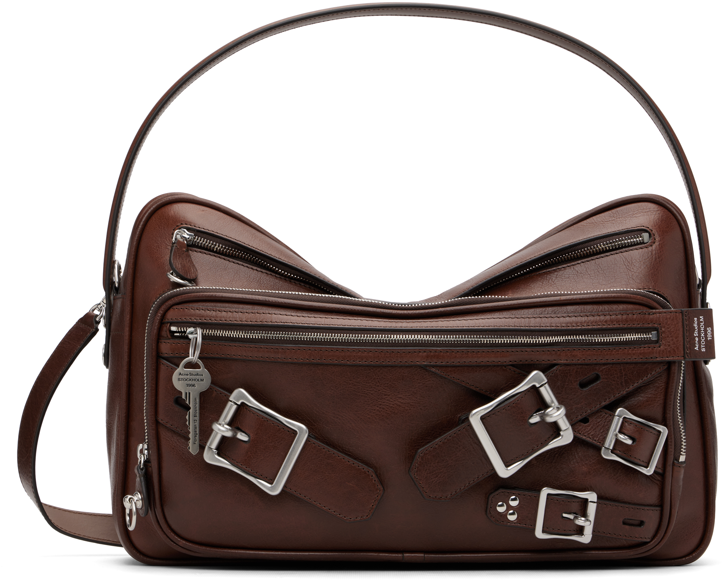 Acne Studios: Brown Camero Camera Buckles Bag | SSENSE