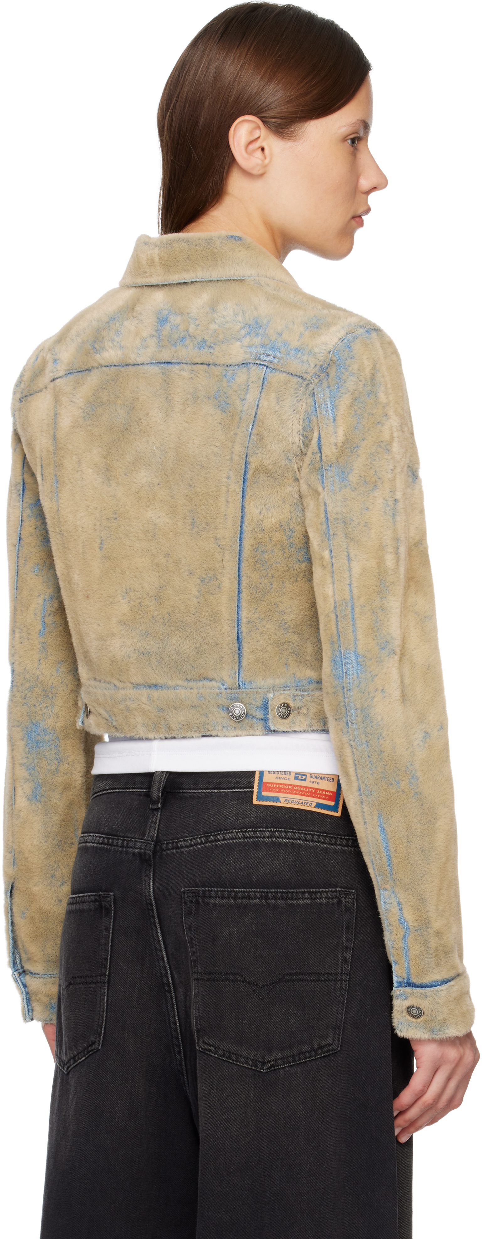 Acne Studios Flocked Denim Crop Jacket