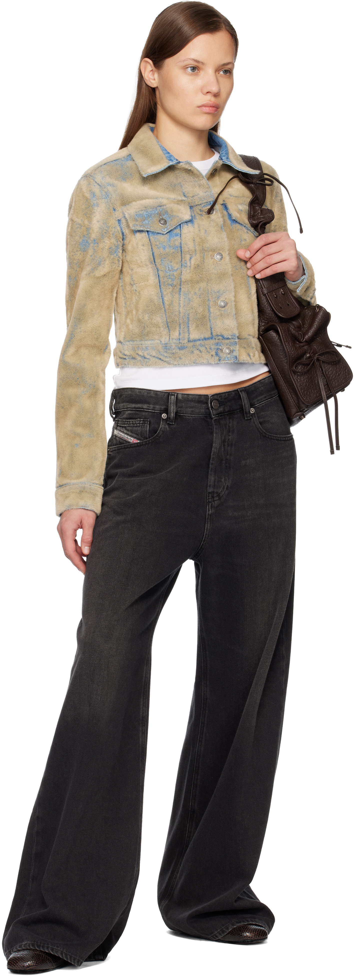 Acne Studios Flocked Denim Crop Jacket