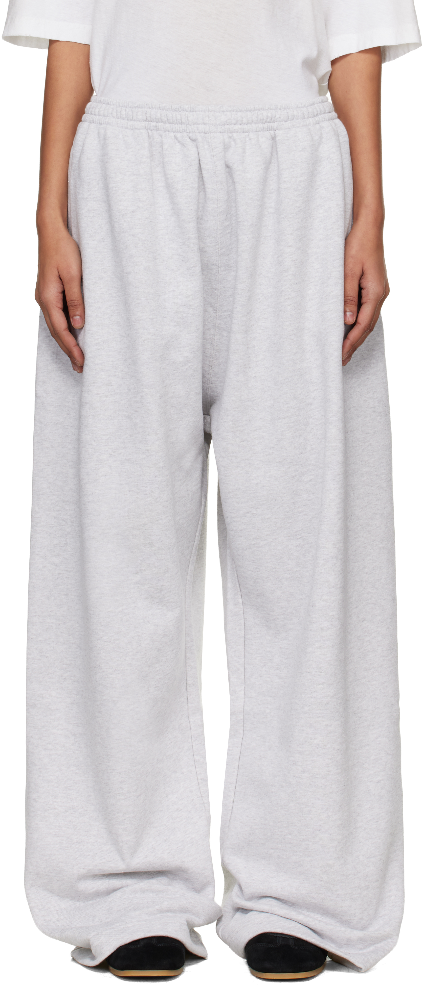 Acne Studios: Gray Fleece Logo Sweatpants | SSENSE