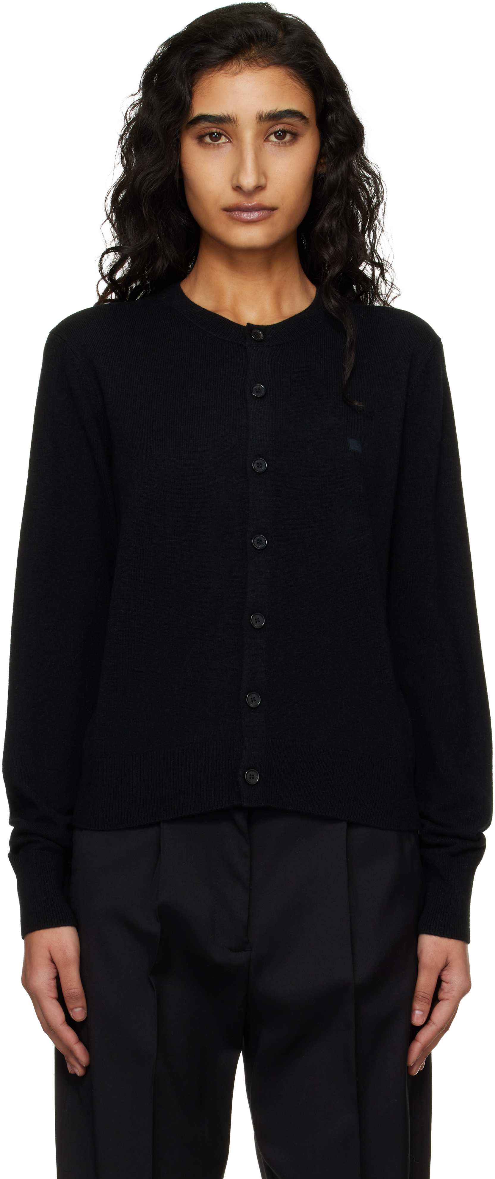 Acne Studios Black Fitted Yak Wool Cardigan