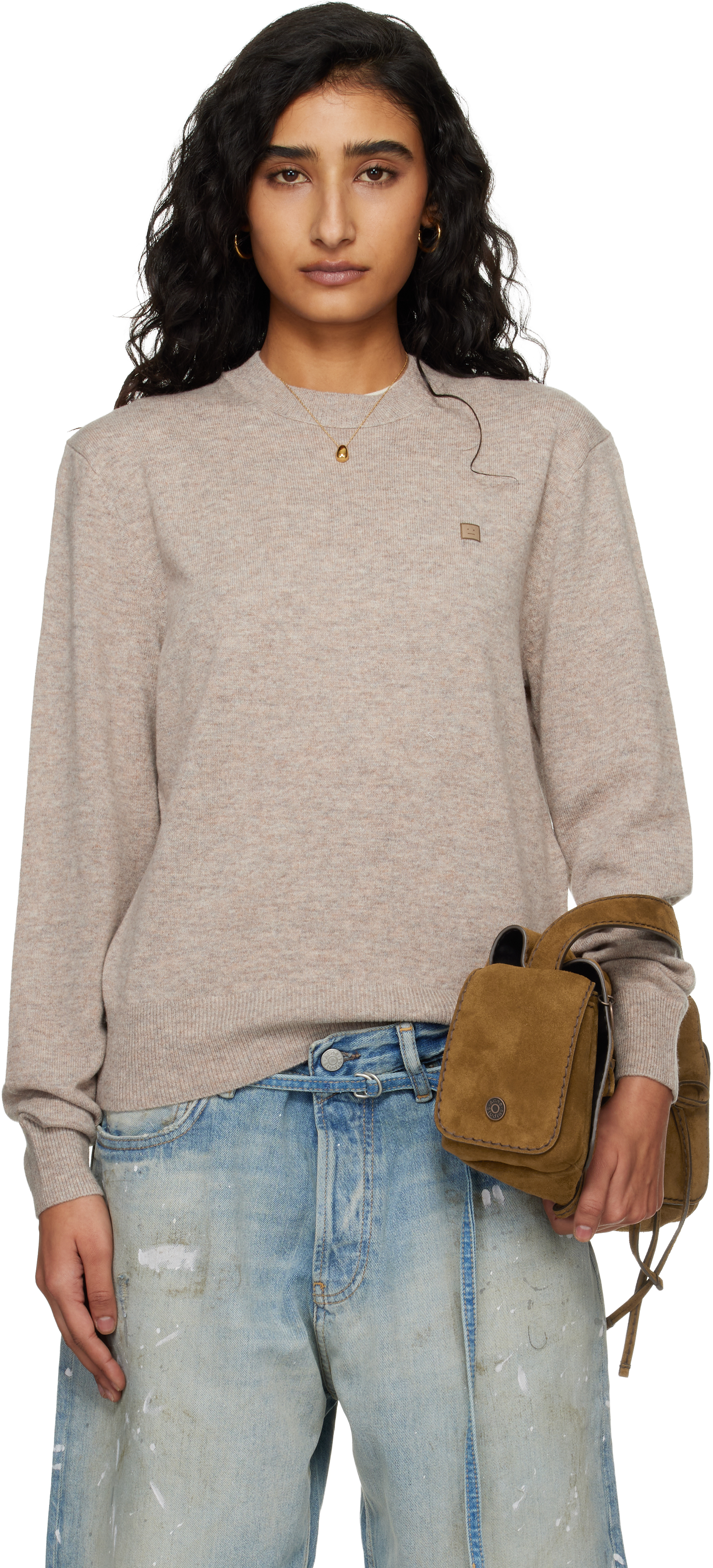 Acne Studios Beige Fitted Yak Wool Sweater