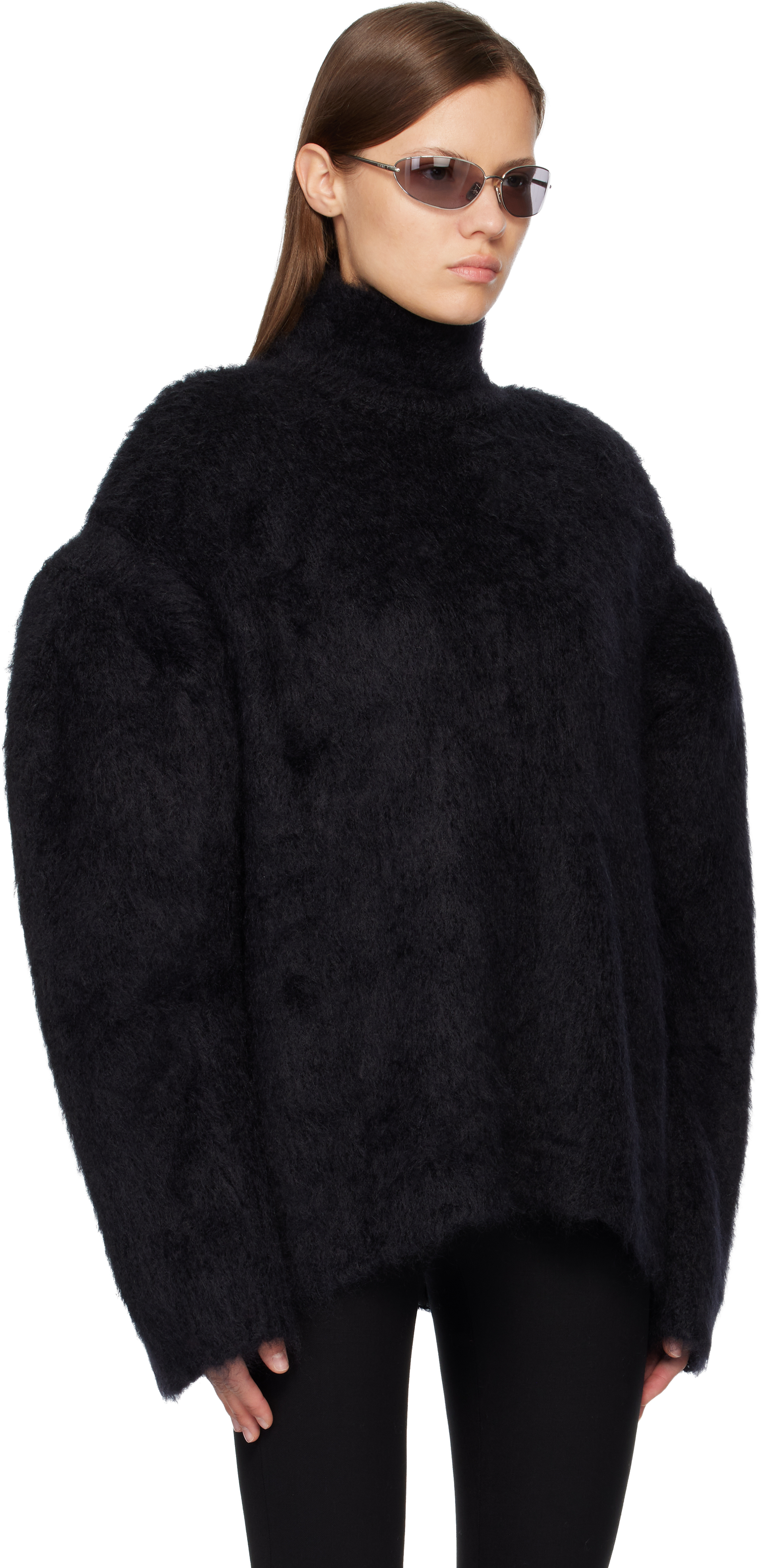 Acne Studios Black Padded Wool Sweater In Black