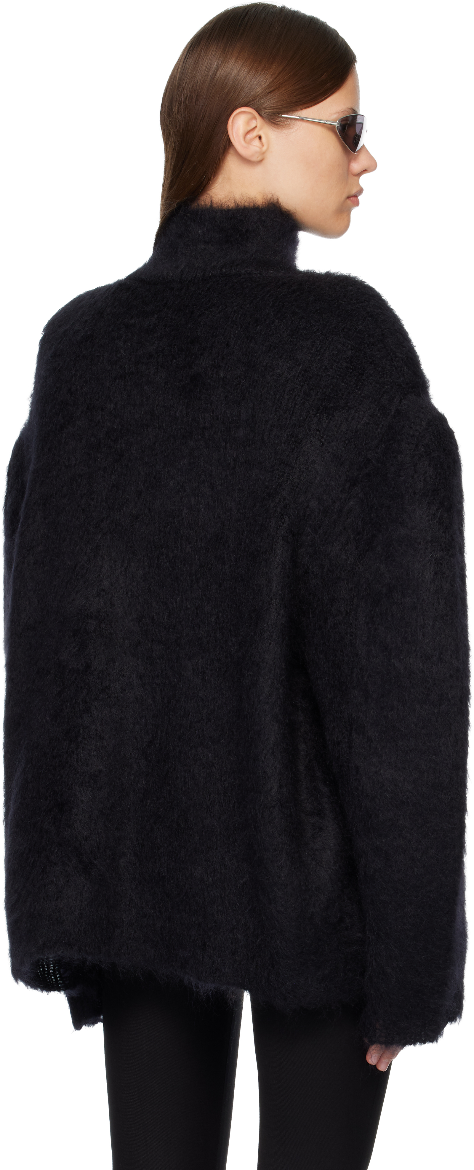 Acne Studios Black Padded Wool Sweater In Black
