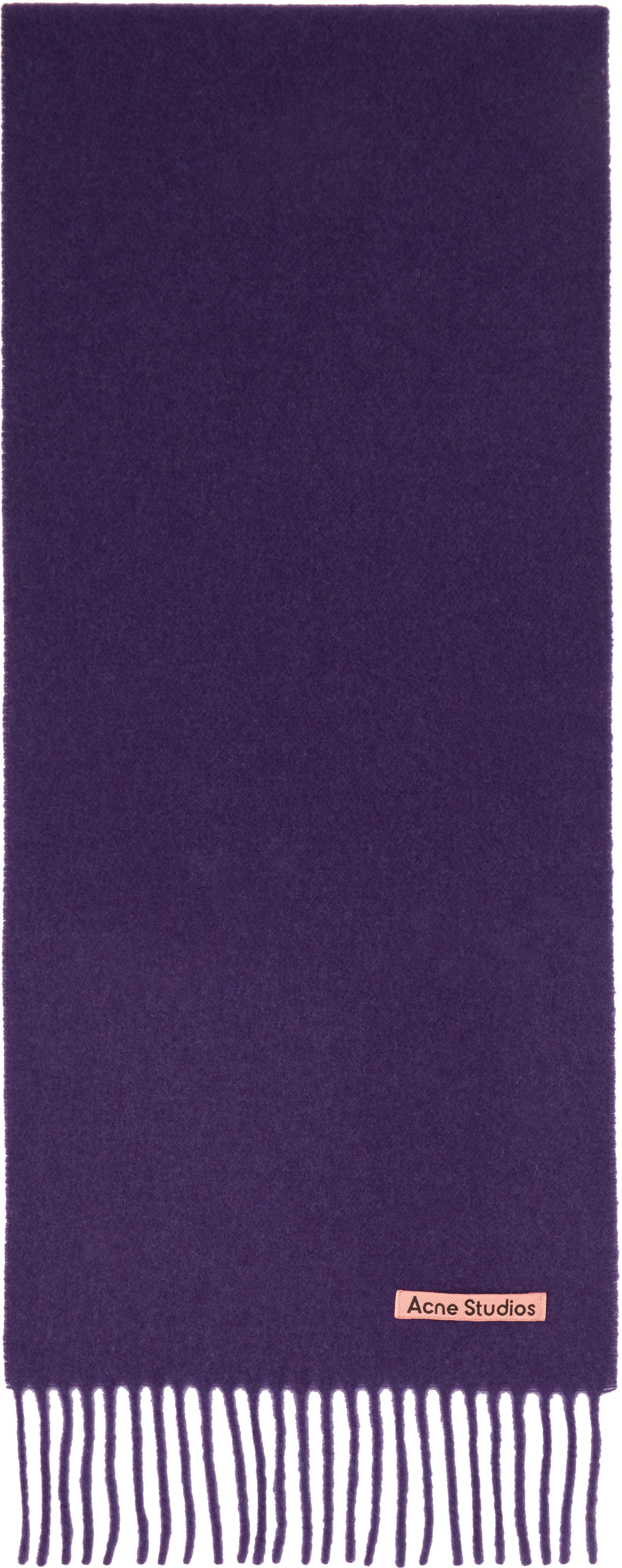 Acne Studios: パープル Skinny フリンジ ウール マフラー | SSENSE 日本