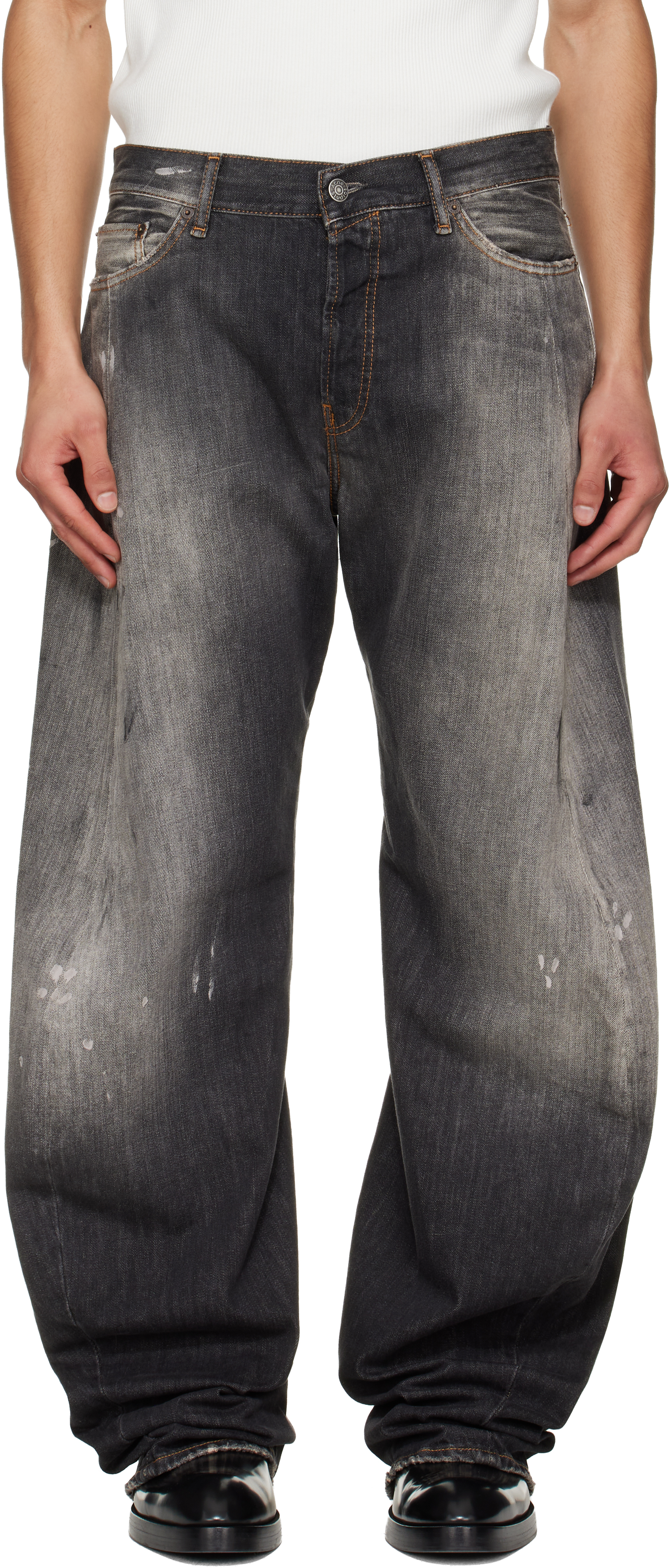 ミヨシ　acne studios 2006m コーティング Acne Studios: Gray Loose Fit 2006M Jeans | SSENSE