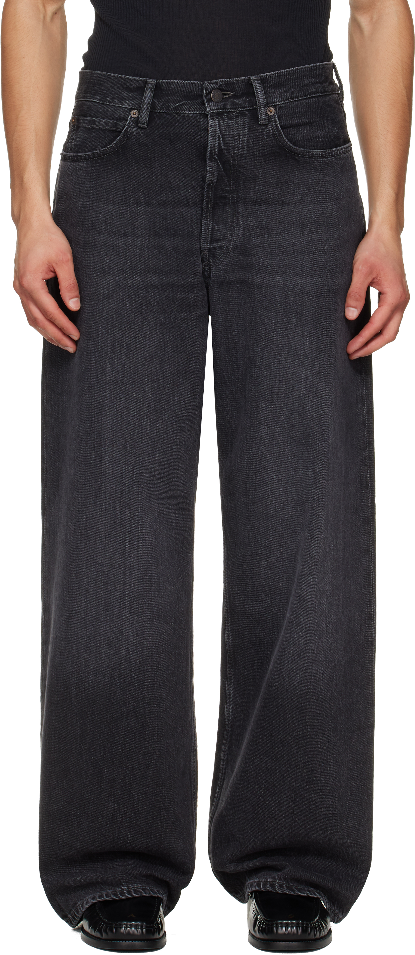 Acne Studios: ブラック Loose Fit 1981 ジーンズ | SSENSE 日本