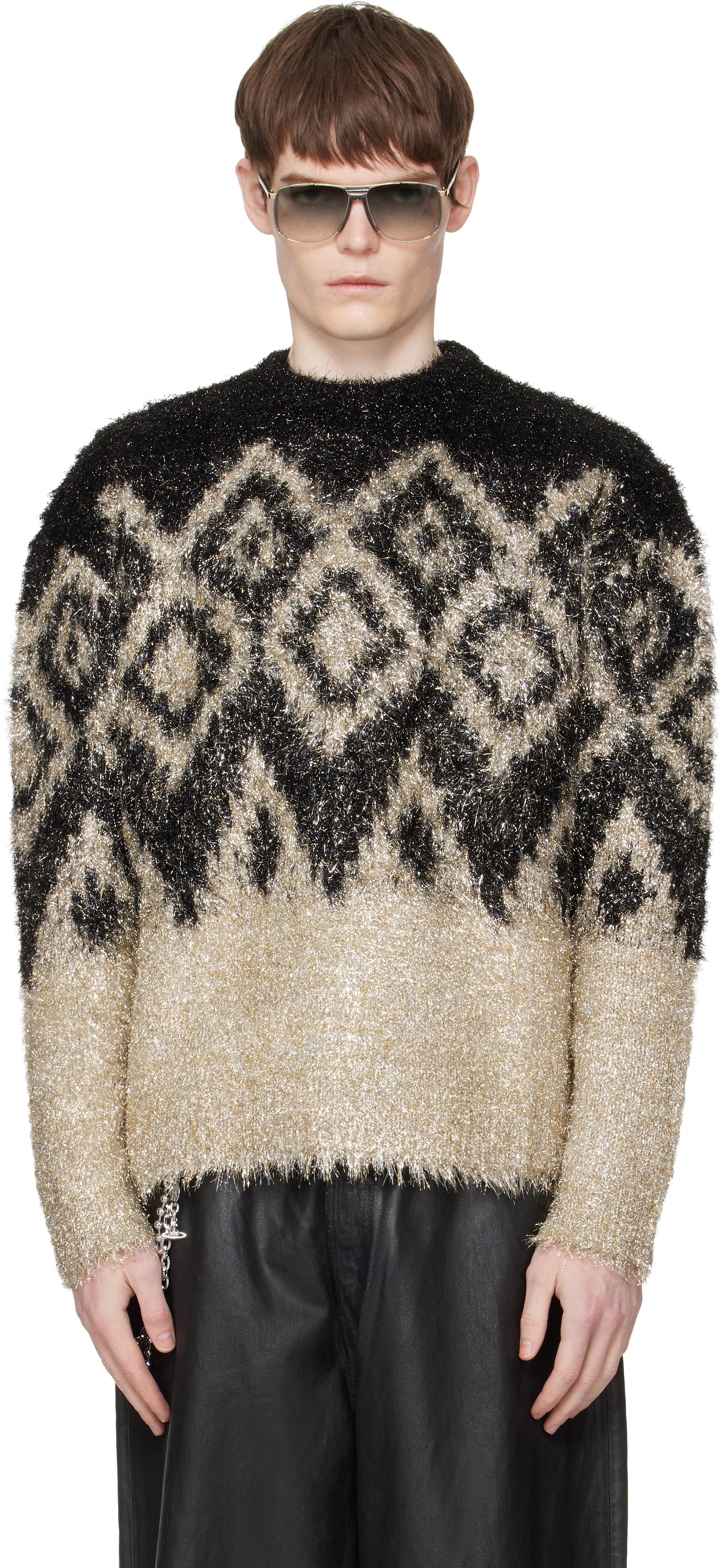 Acne Studios: ブラック Metallic Knit セーター | SSENSE 日本