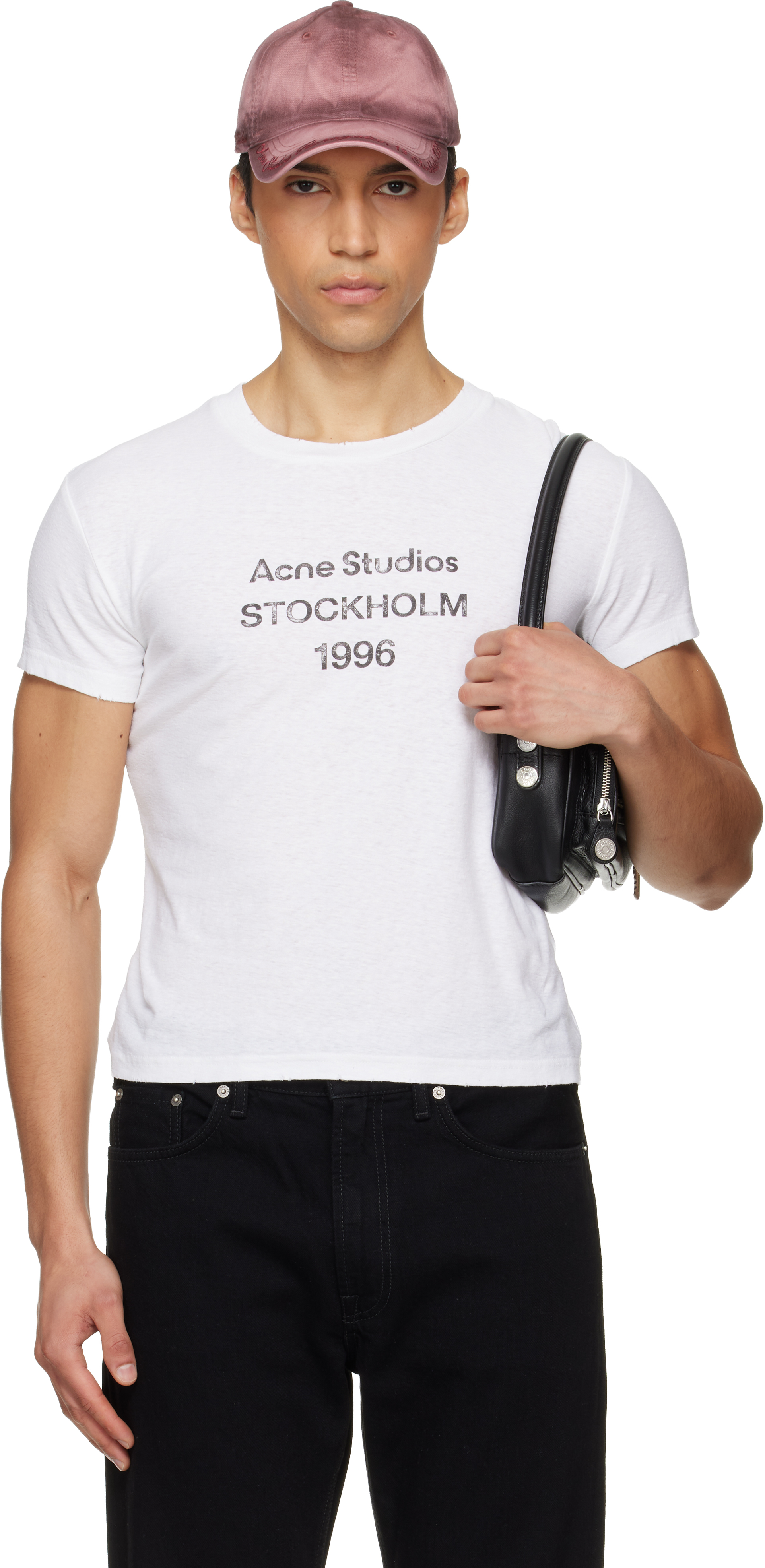 Acne Studios: ホワイト ロゴ Tシャツ | SSENSE 日本