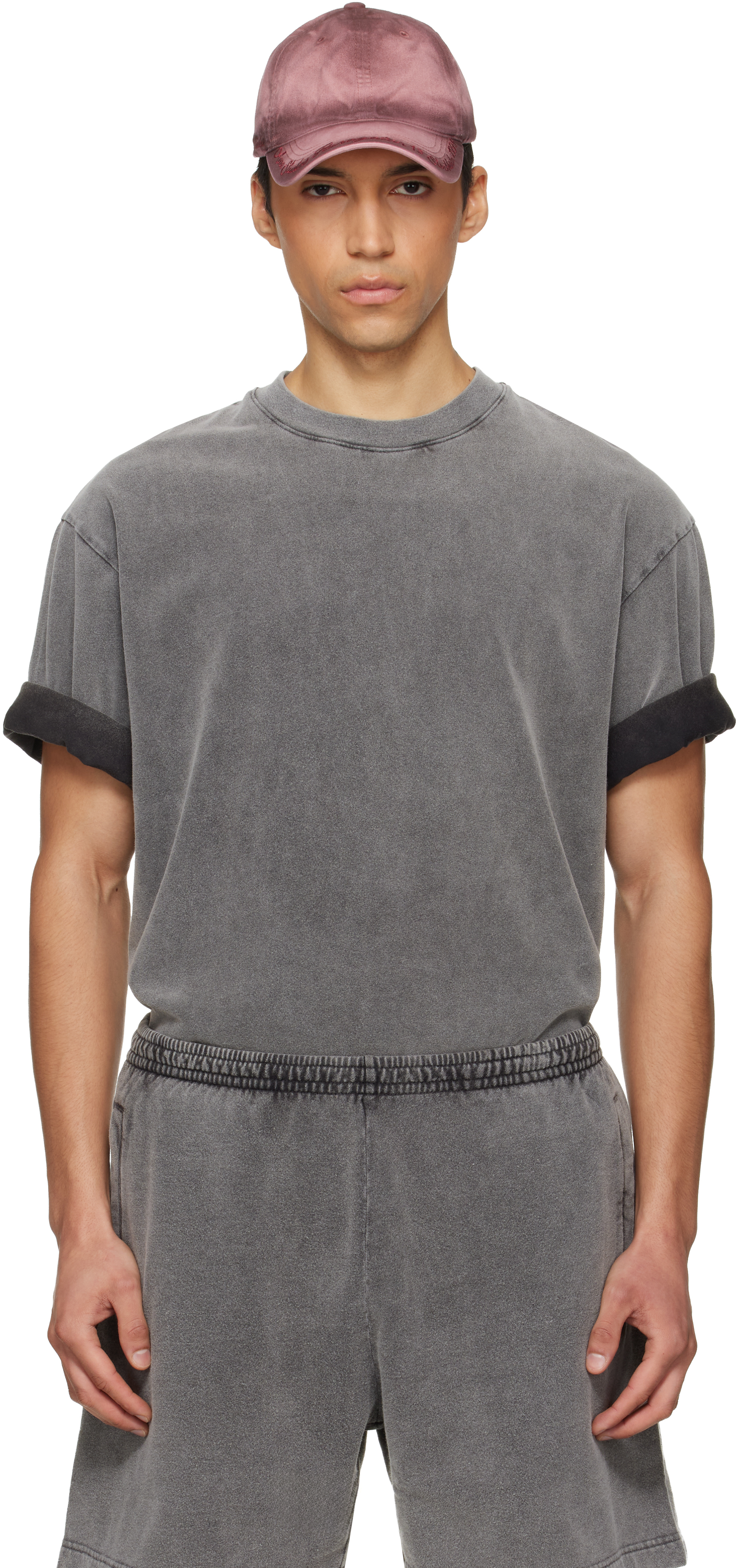 Acne Studios: グレー クルーネックTシャツ | SSENSE 日本