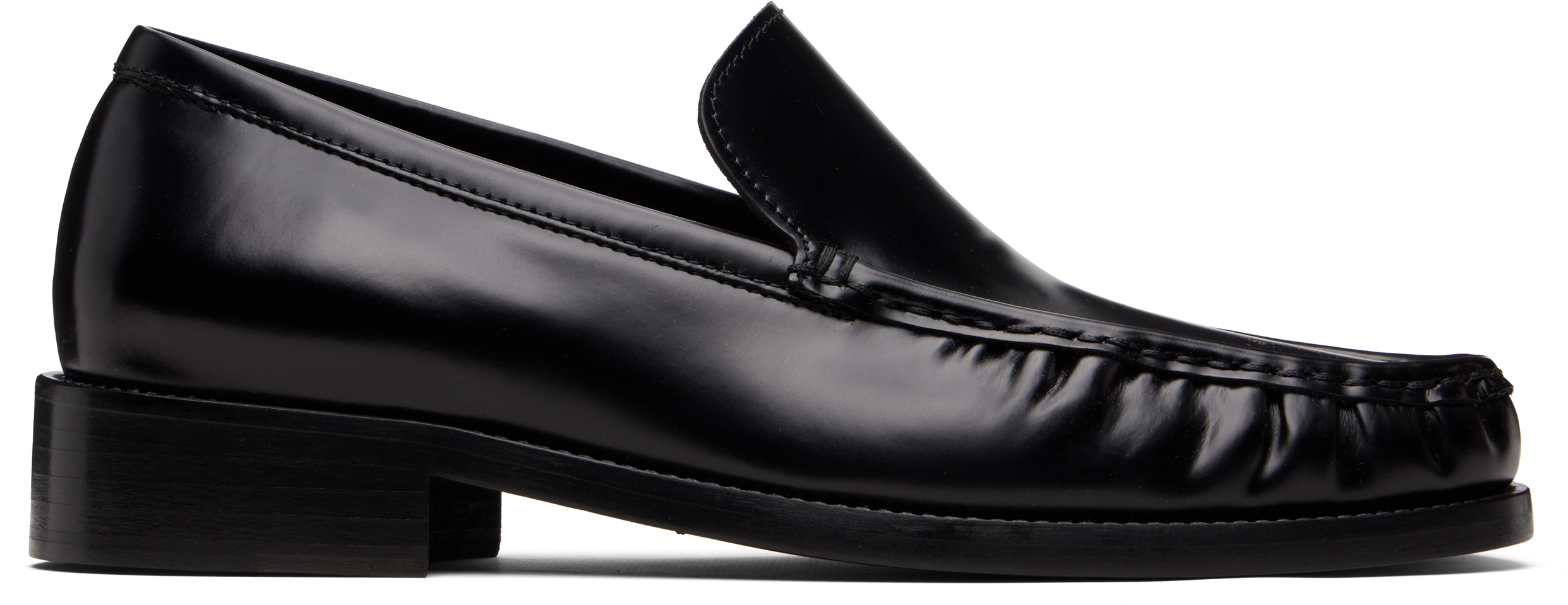 Acne Studios: ブラック レザー ローファー | SSENSE 日本