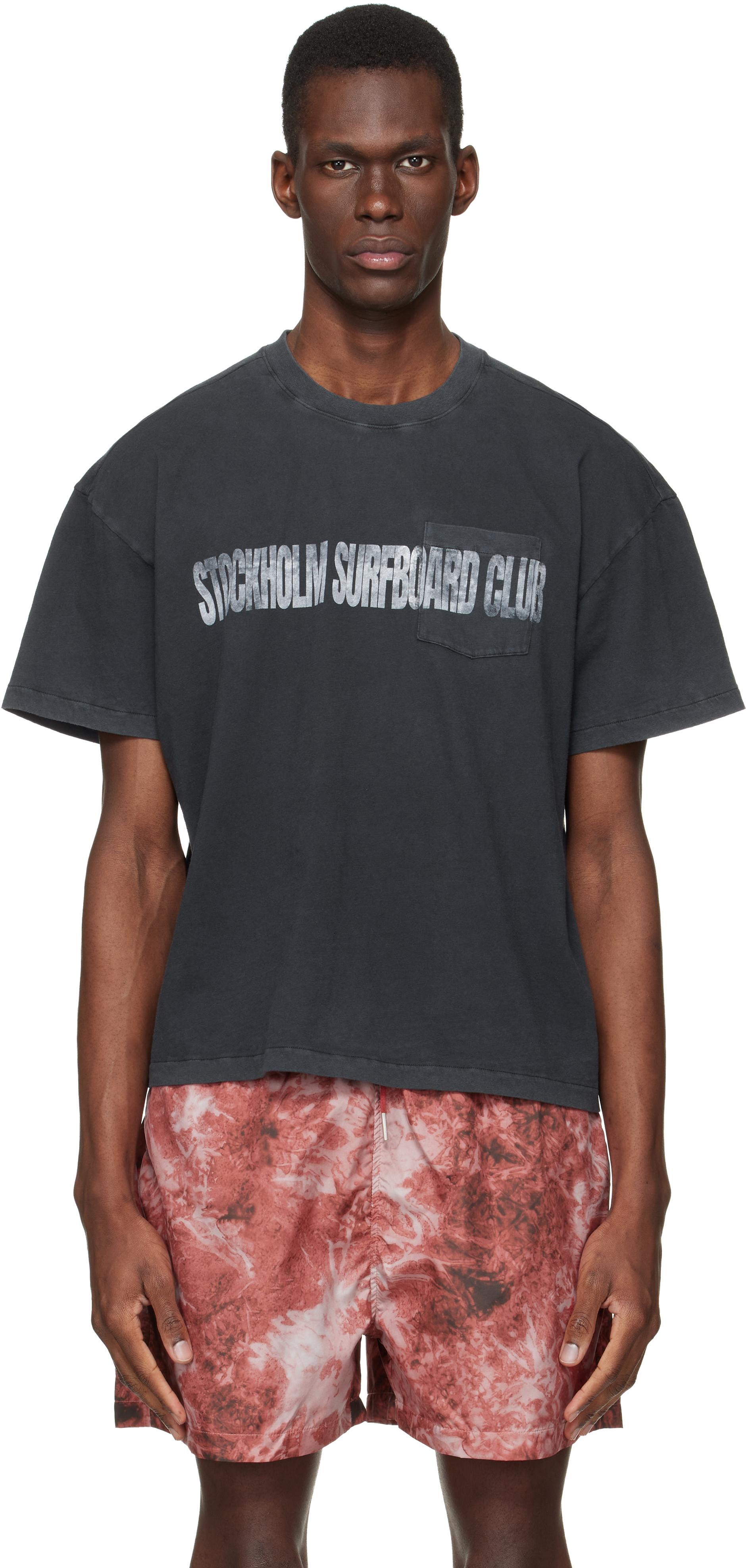Stockholm (Surfboard) Club: ブラック Printed ポケットTシャツ