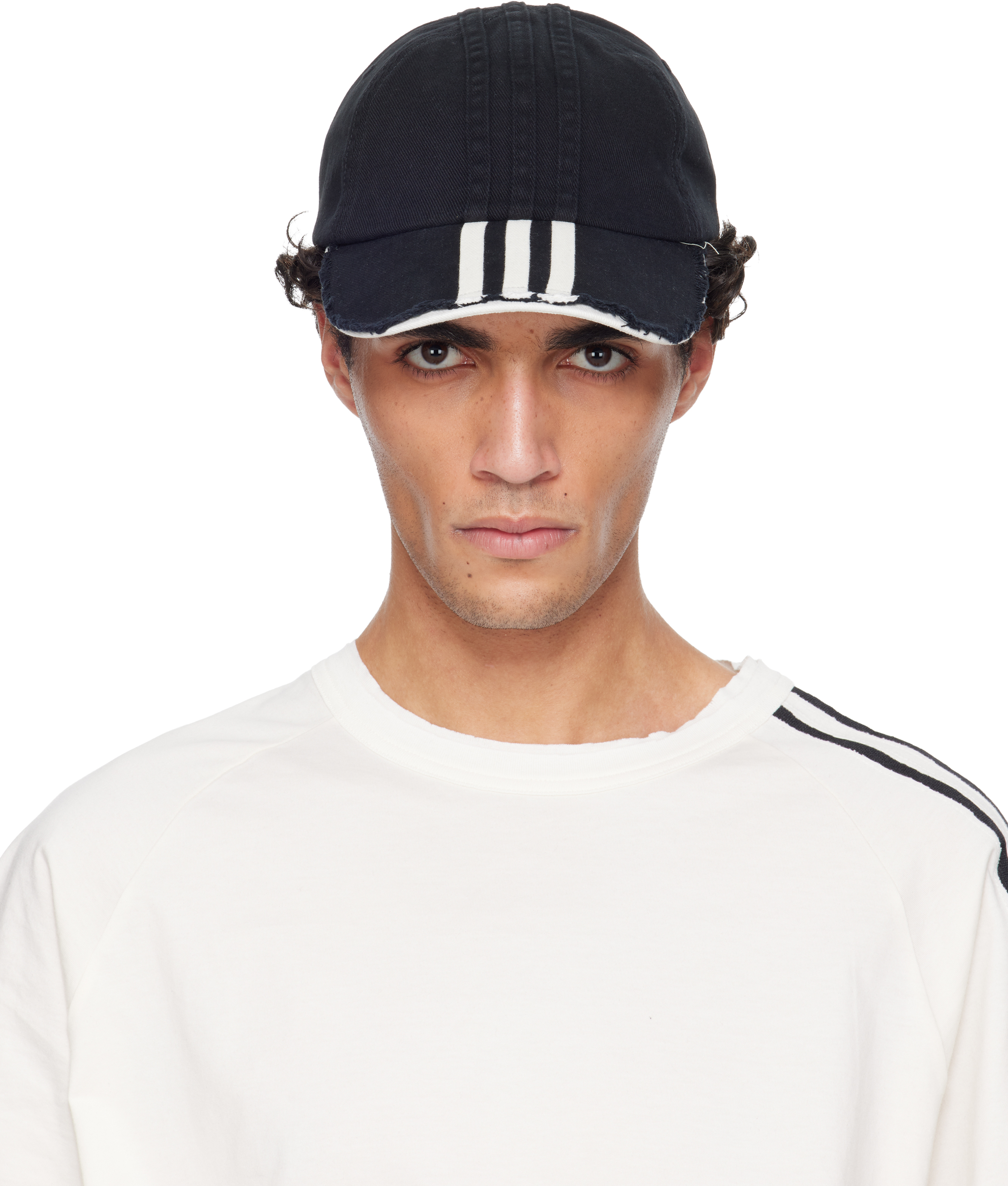Black Stripes Cap by Y-3 on Sale
