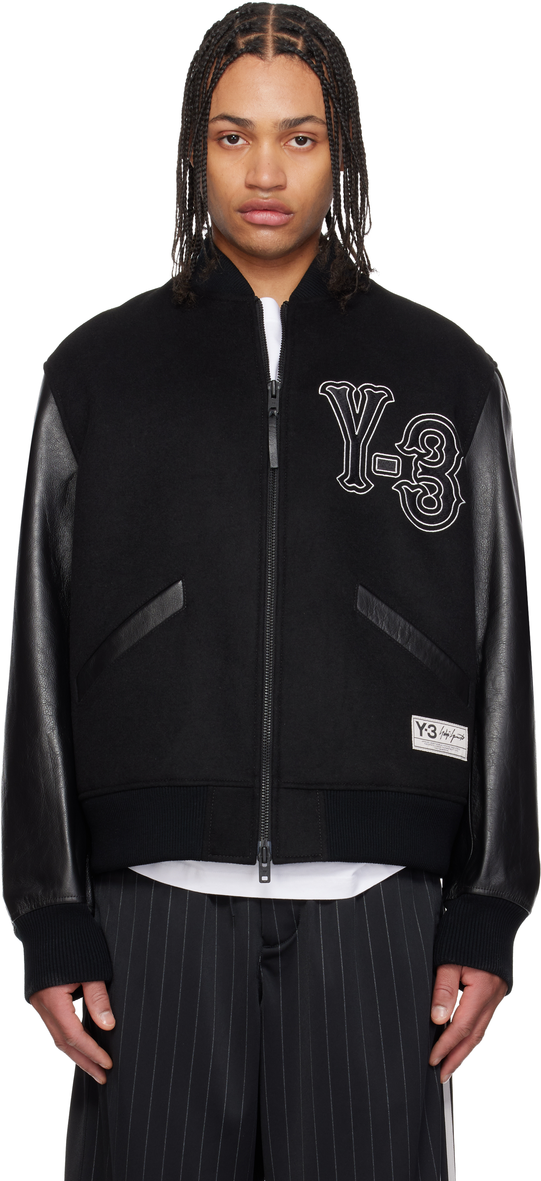 Y-3: Black Collegiate Jacket | SSENSE